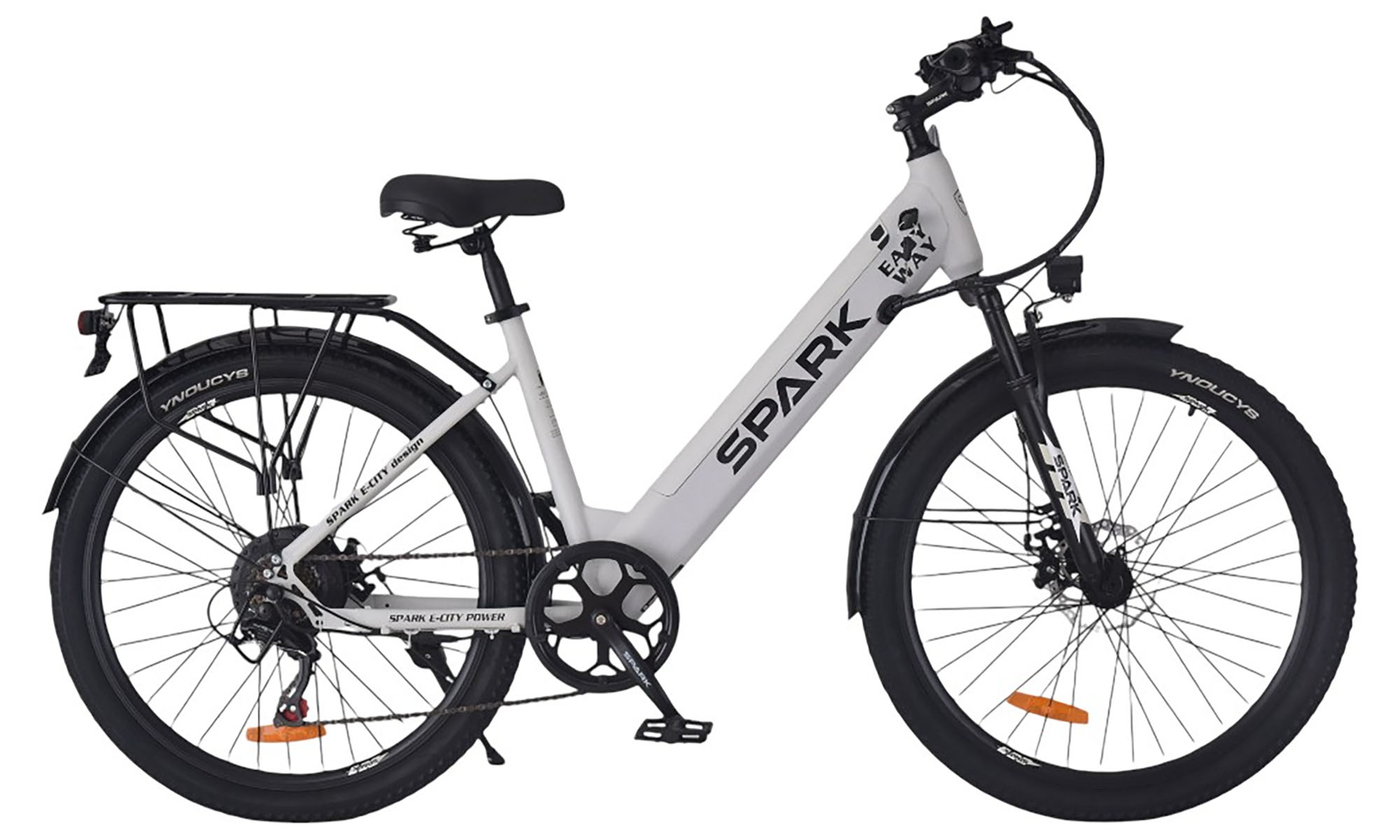 Велосипед с электромотором SPARK E-CITY EASY WAY 26", размер M, рама 17", 48V/500W/12,5Ah, год 2026, серый матовый 