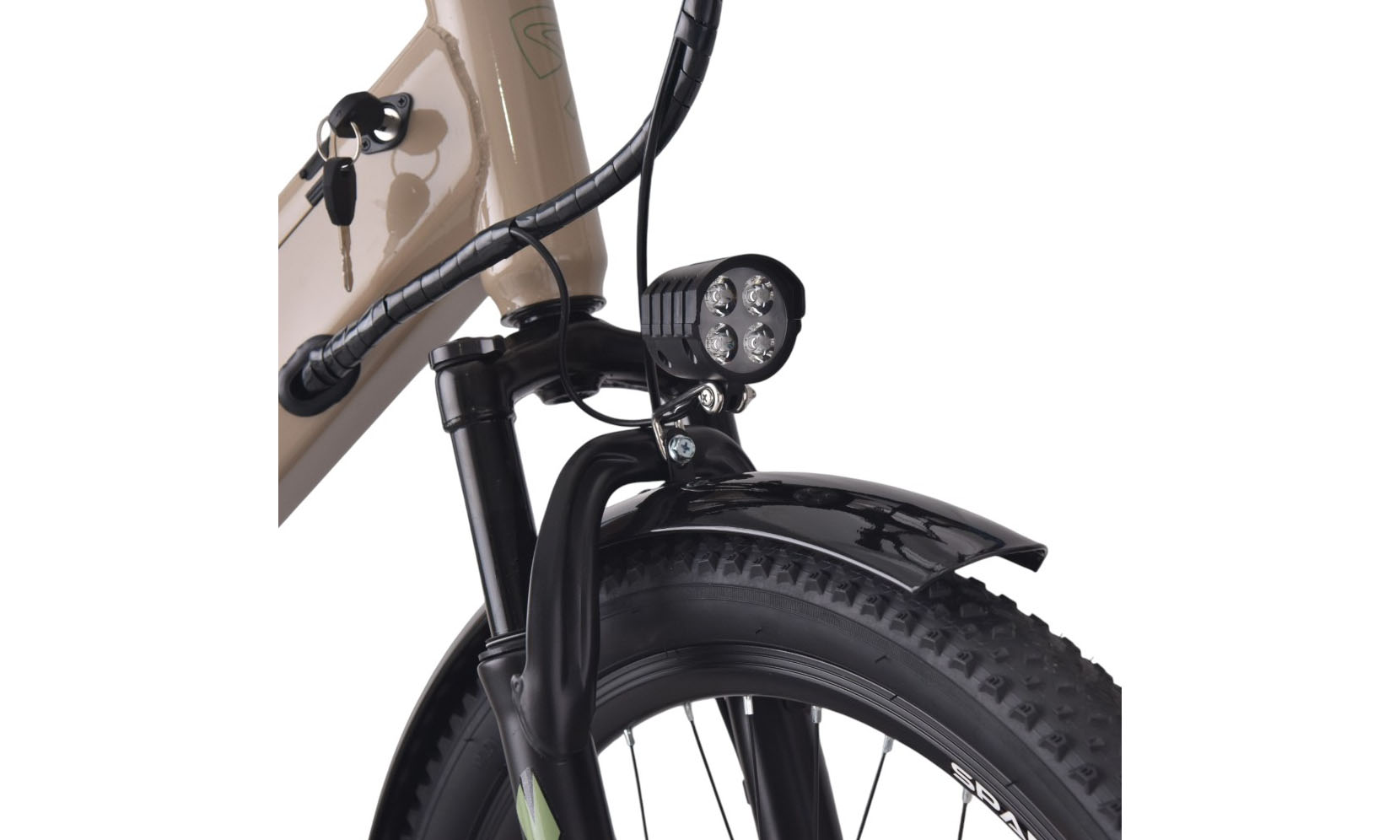 Велосипед с электромотором SPARK E-CITY EASY GO 26", размер M, рама 17", 48V/500W/12,5Ah, год 2026, бежевый 3