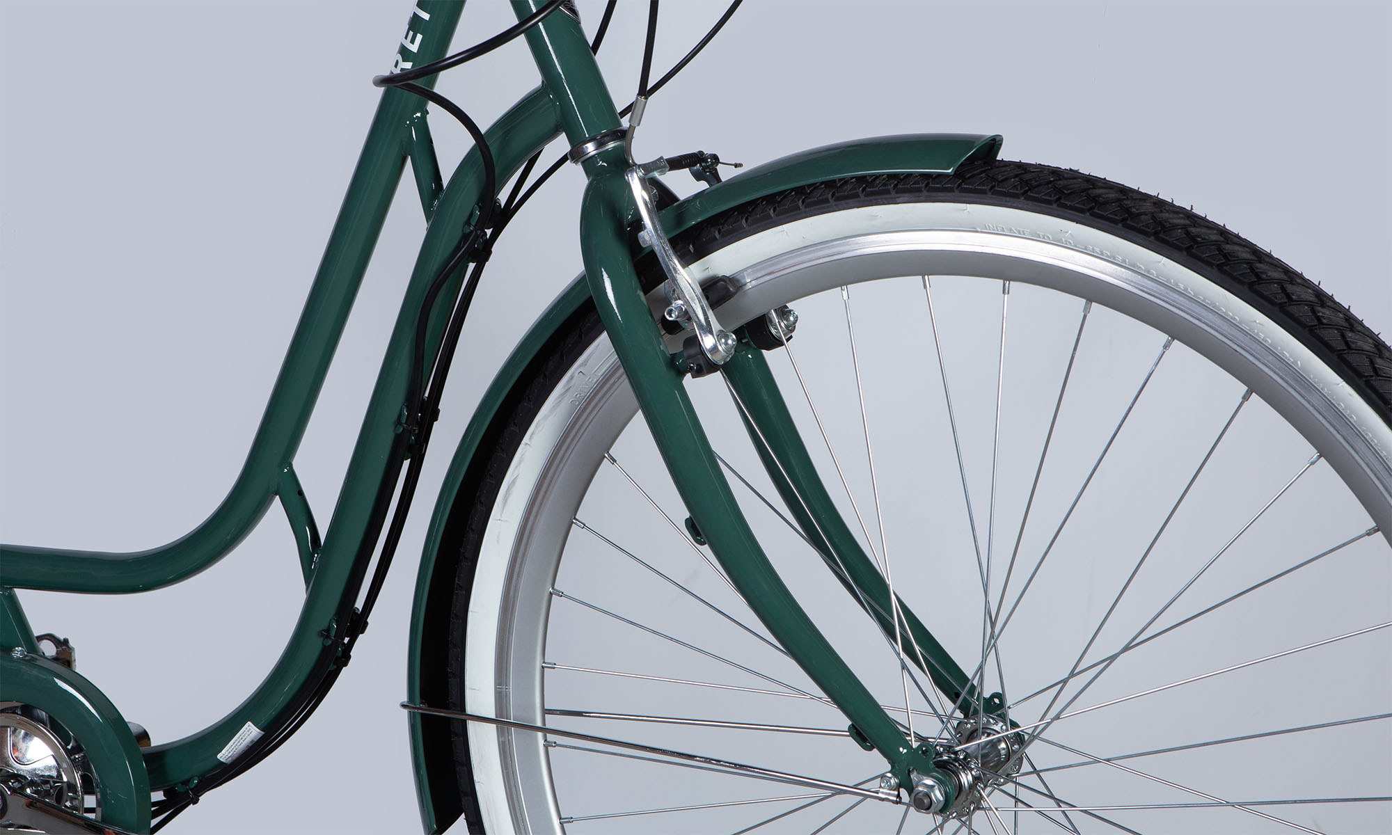 Велосипед с электроприводом Dorozhnik eRETRO Vbr FR 28", размер L, рама-19", 36B, 12.5А*ч, 500Вт, год 2025, зелено-серый 4