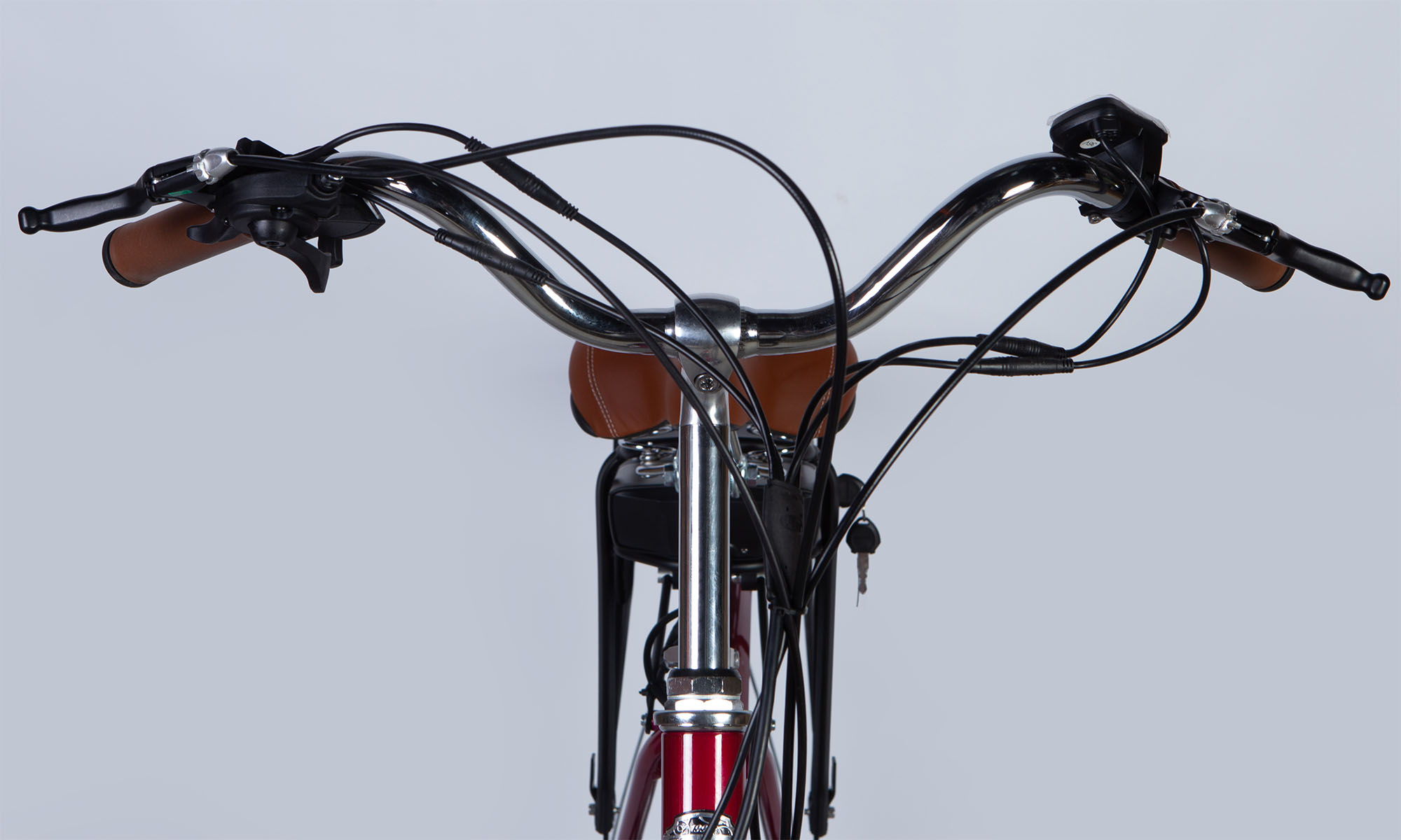 Велосипед з електроприводом Dorozhnik eRUBY DD FR 26" розмір M рама-17" 48B 12.5А * год 500Вт 2025 бордовий YS 7496 3