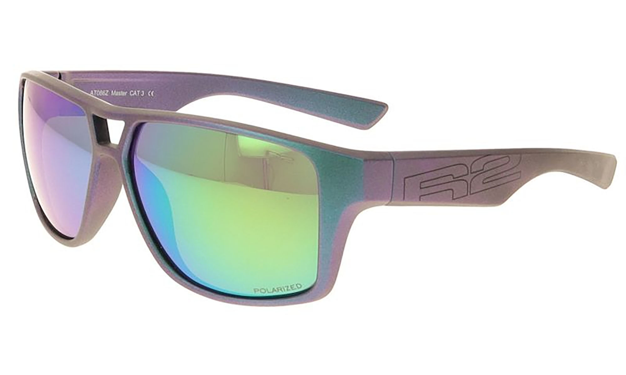Очки R2 MASTER brown (TR90), линза smoke (Polarized TAC), покрытие ice green real-full revo, кат. 3 