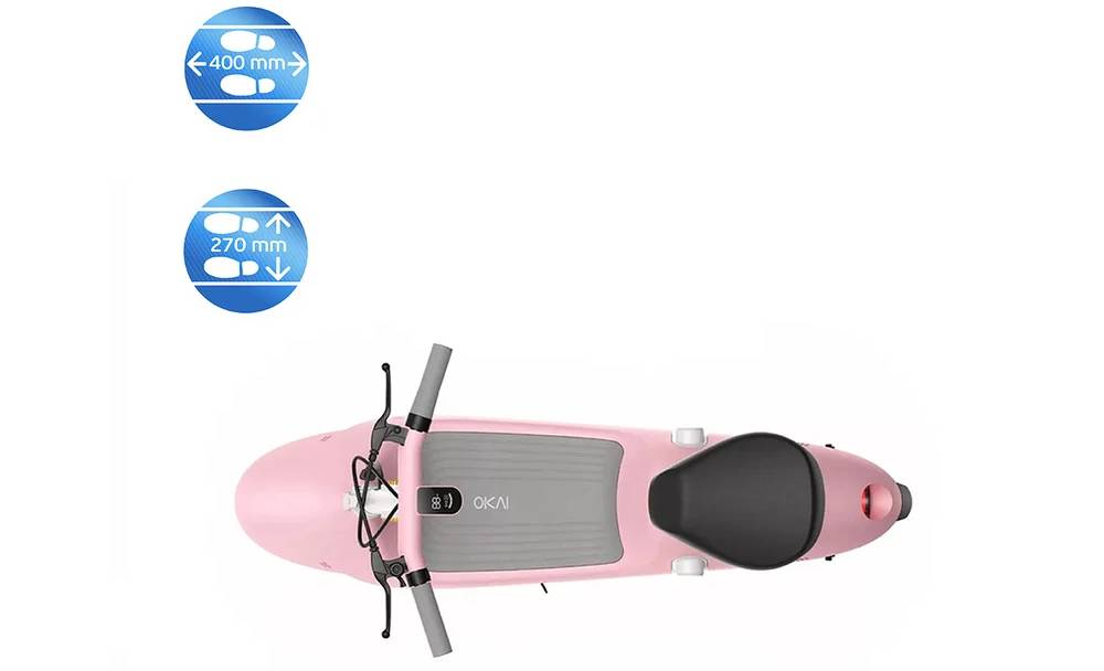 Электросамокат с сидением OKAI Ceetle PRO EA10C 10" 350(900)W, 25Km/h, 10,4Ah, NFC, App, розовый 7 Электросамокат с сидением OKAI Ceetle PRO EA10C 10" 350(900)W, 25Km/h, 10,4Ah, NFC, App, розовый 7