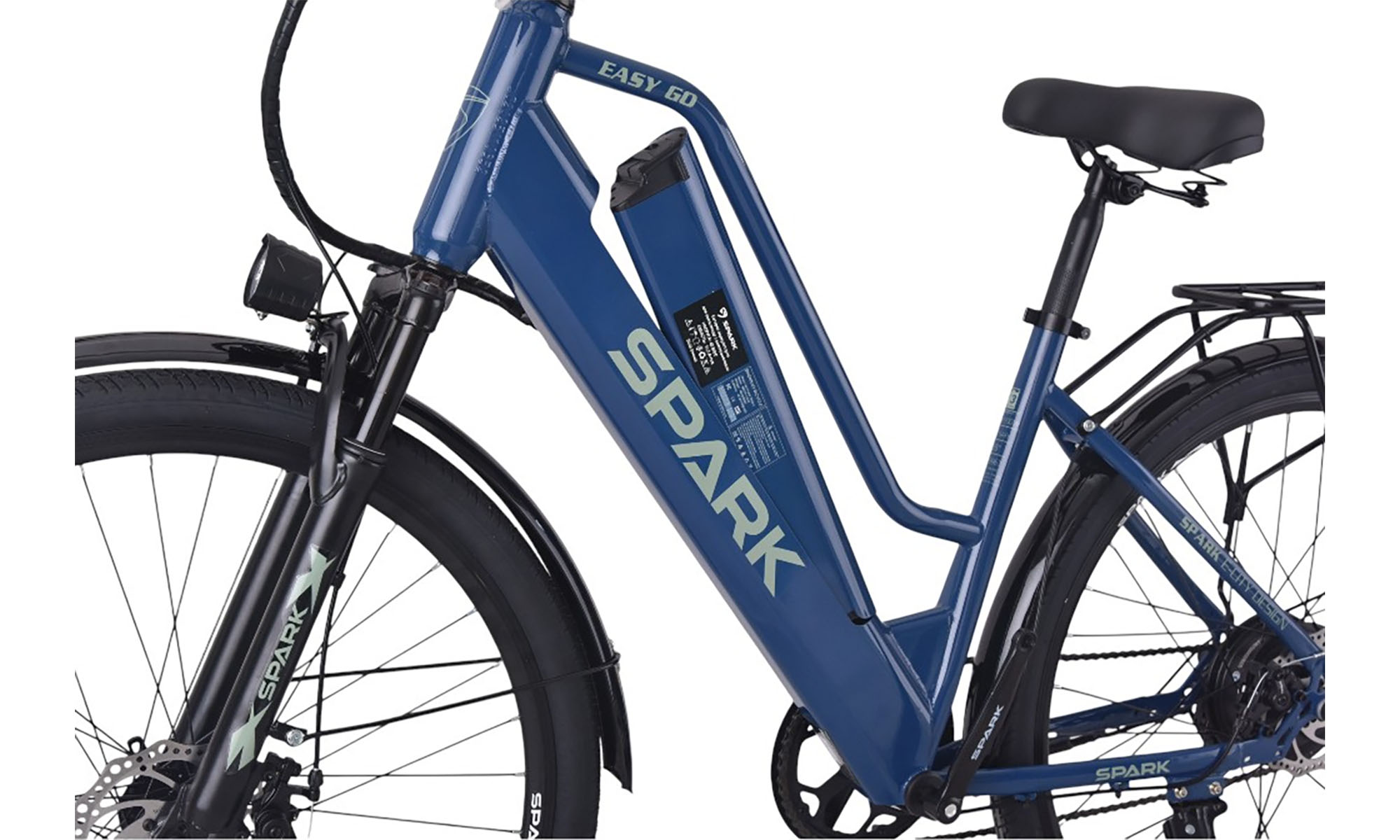 Велосипед с электромотором SPARK E-CITY EASY G0 28", размер M, рама 18", 48V/500W/12,5Ah, год 2026, синий 3