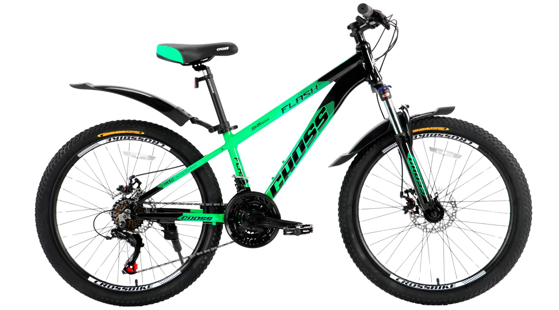 Фотографія Велосипед Cross Flash 26", размер XS рама 13" (2024), Зелено-черный