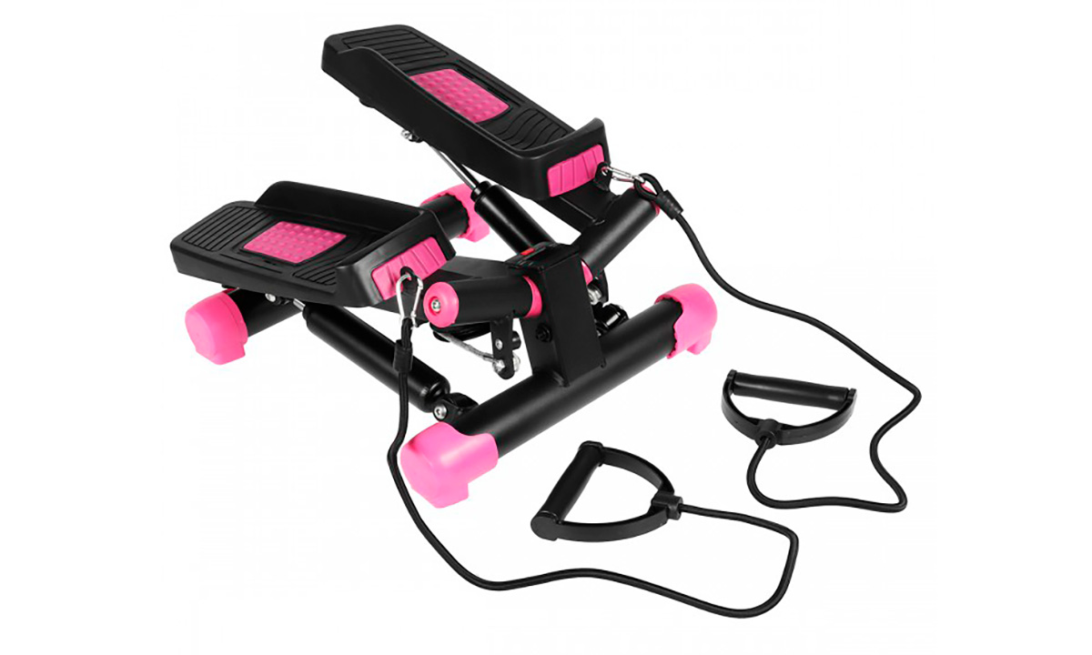 Фотография Степпер поворотный SportVida с эспандерами SV-HK0360 Розовый