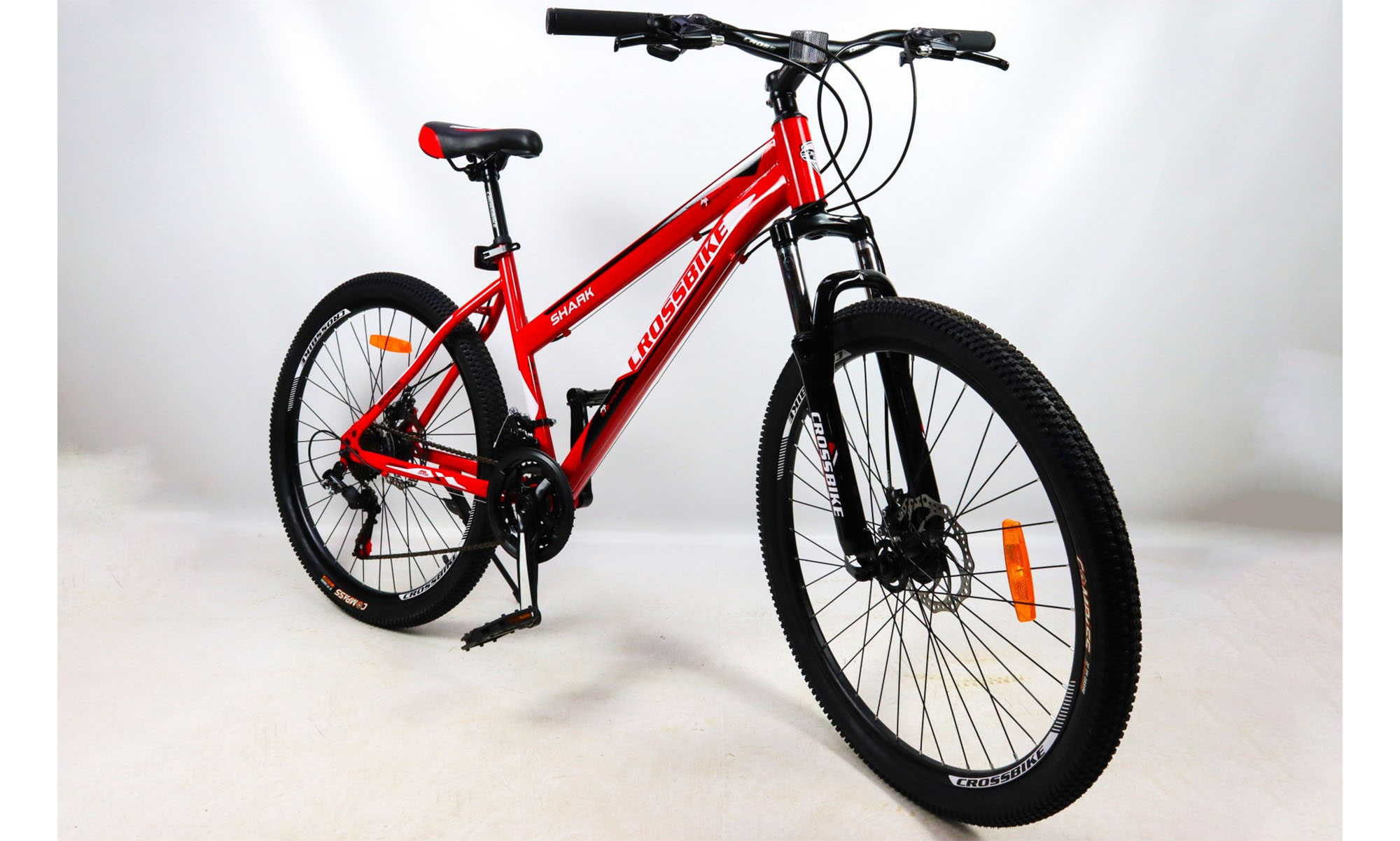 Велосипед CrossBike Shark GIRL 26", размер M, рама 17", 2021, Красный-Белый-Черный 5 Велосипед CrossBike Shark GIRL 26", размер M, рама 17", 2021, Красный-Белый-Черный 5