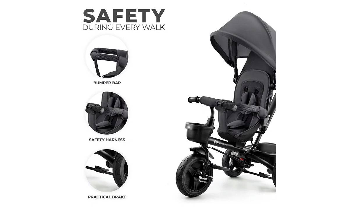 Трехколесный велосипед Kinderkraft Aveo Malachite Gray 5 Трехколесный велосипед Kinderkraft Aveo Malachite Gray 5