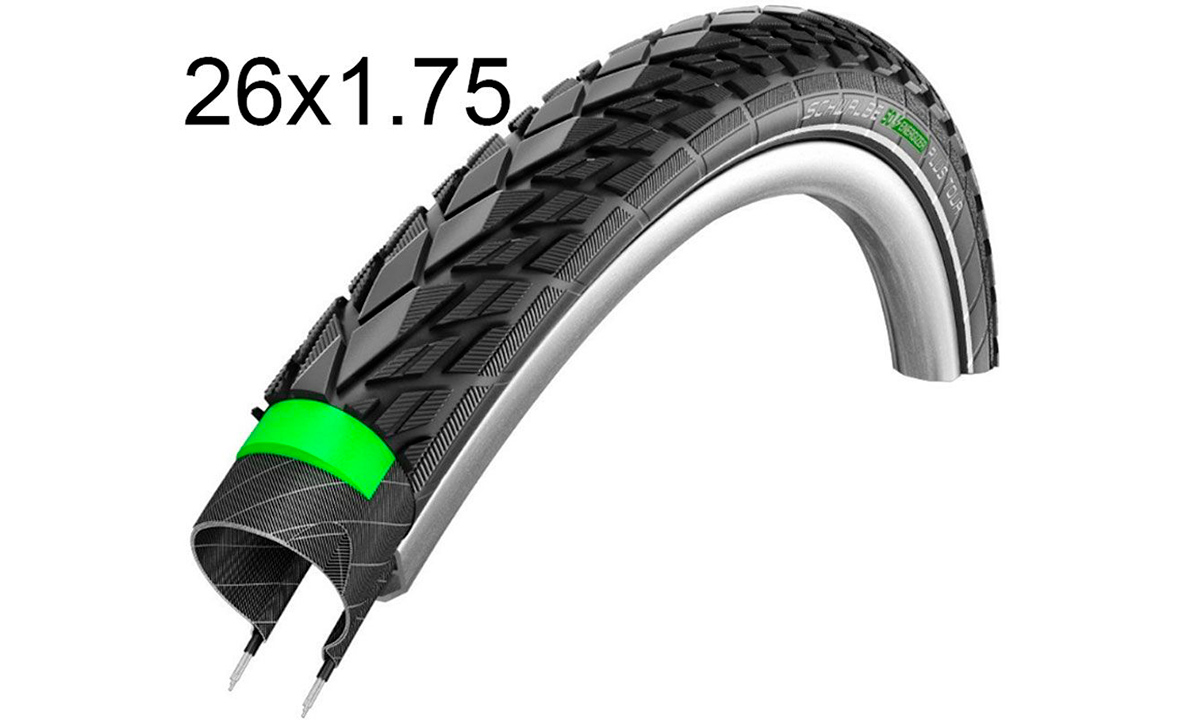 Фотография Покрышка Schwalbe 26x1.75 (47x559) ENERGIZER PLUS HS427 GreenGuard B+RT ENC 67EPI 31B black