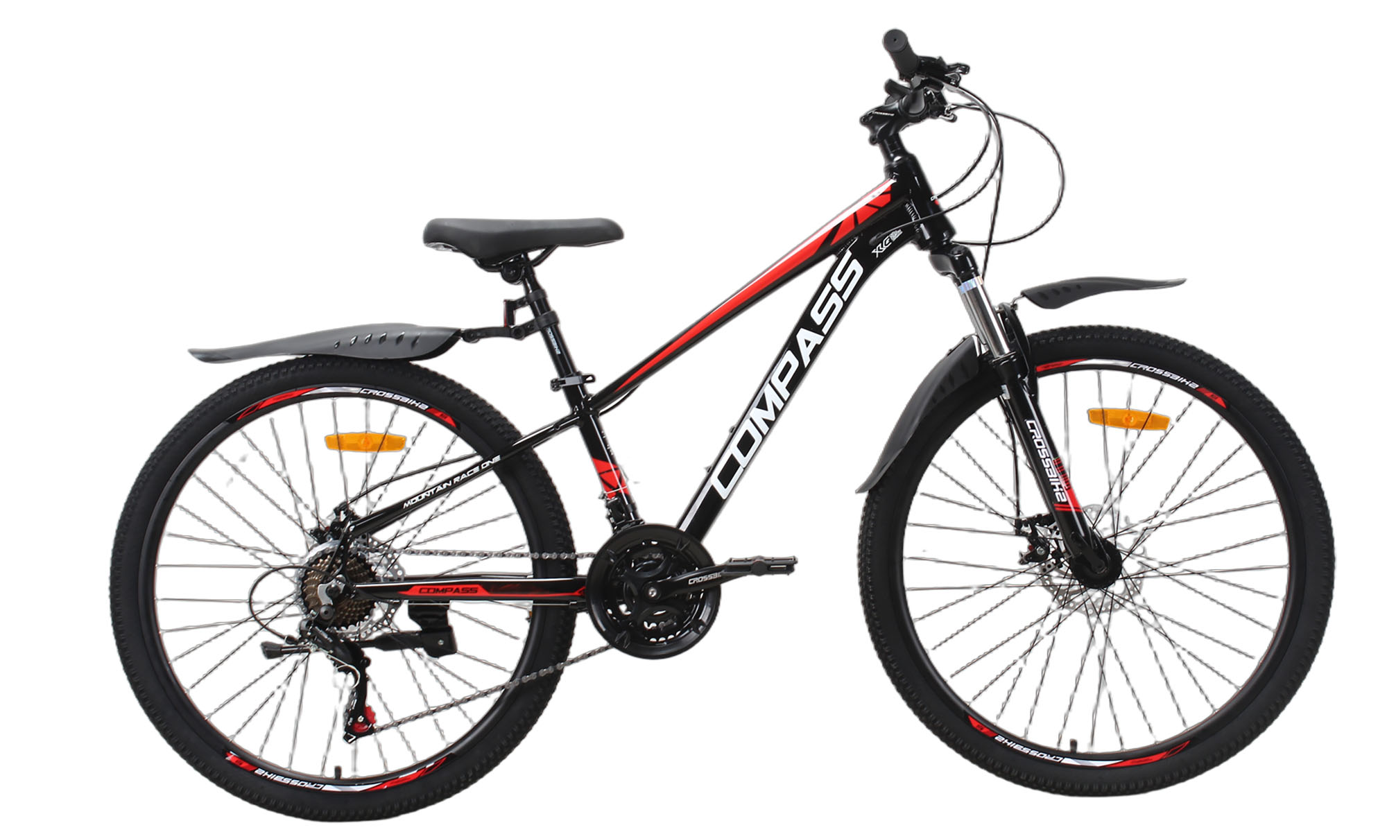 Велосипед CrossBike COMPASS 26", размер XS, рама 12.5", год 2026, Черный-Красный 
