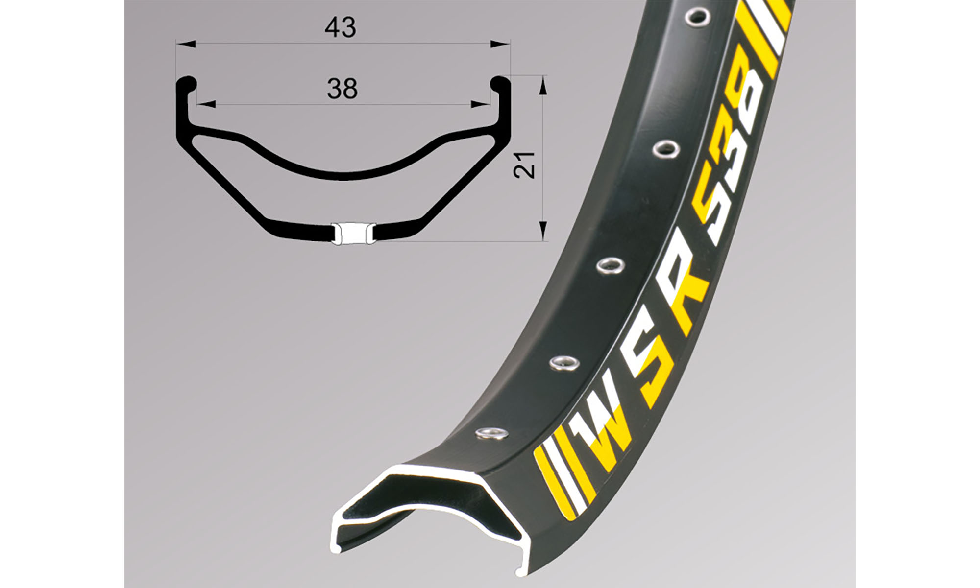 Обод Remerx WSR RX 2038, 27,5'', 584x38, 36 отв., AV, пистонированный, черный анодированный, E-Bike 