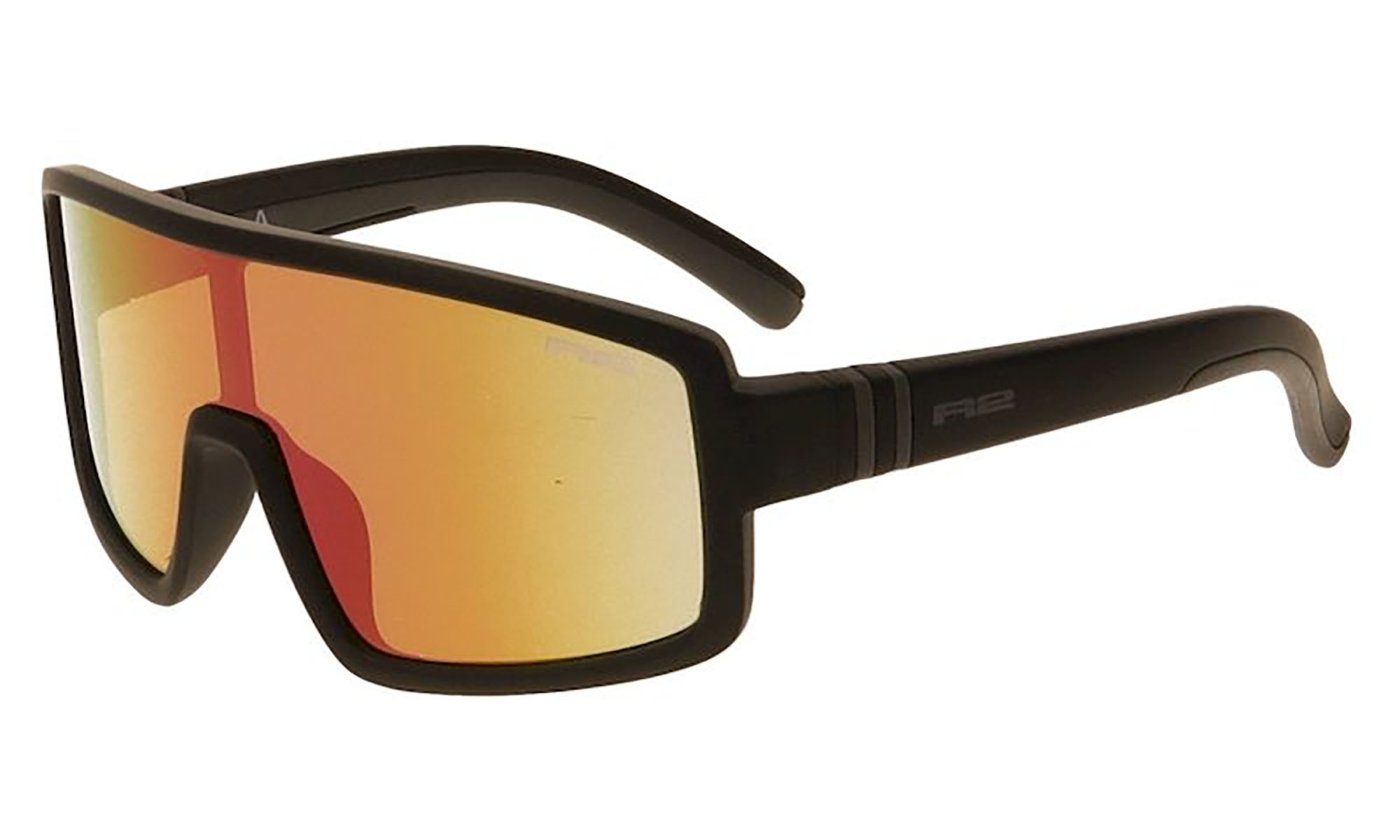 Очки детские R2 INVADER black (TPEE), линза brown, покрытие black/red fake revo, кат. 2 