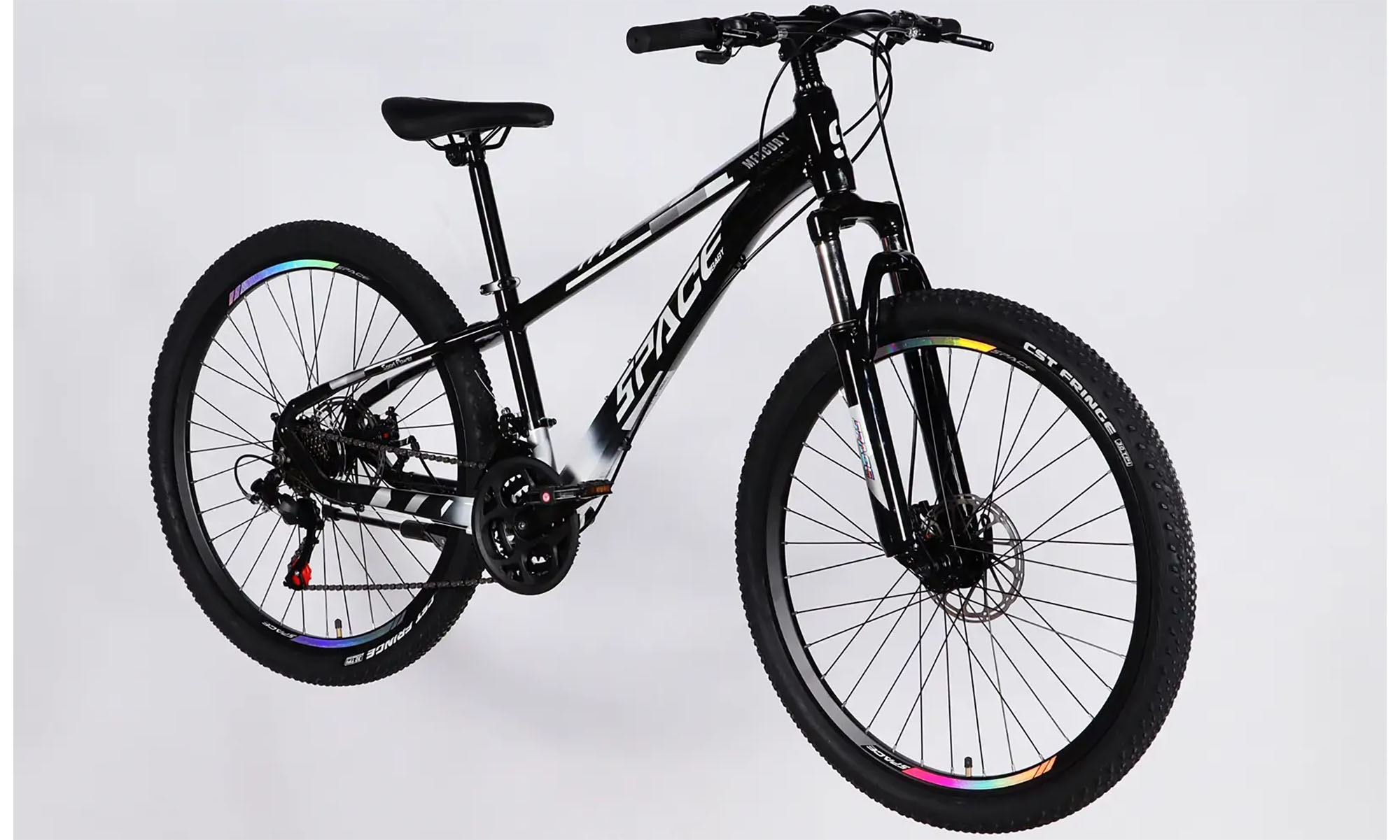 Велосипед SPACE MERCURY DD FR, 26", размер XS рама-13", год 2026, черно-белый 4 Велосипед SPACE MERCURY DD FR, 26", размер XS рама-13", год 2026, черно-белый 4