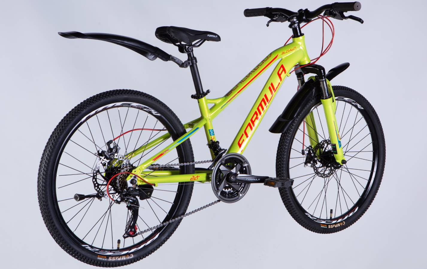 Фотография Велосипед Formula BLACKWOOD 1.0 DD 24" размер XXS рама 12,5 2025 зелено-красный 3