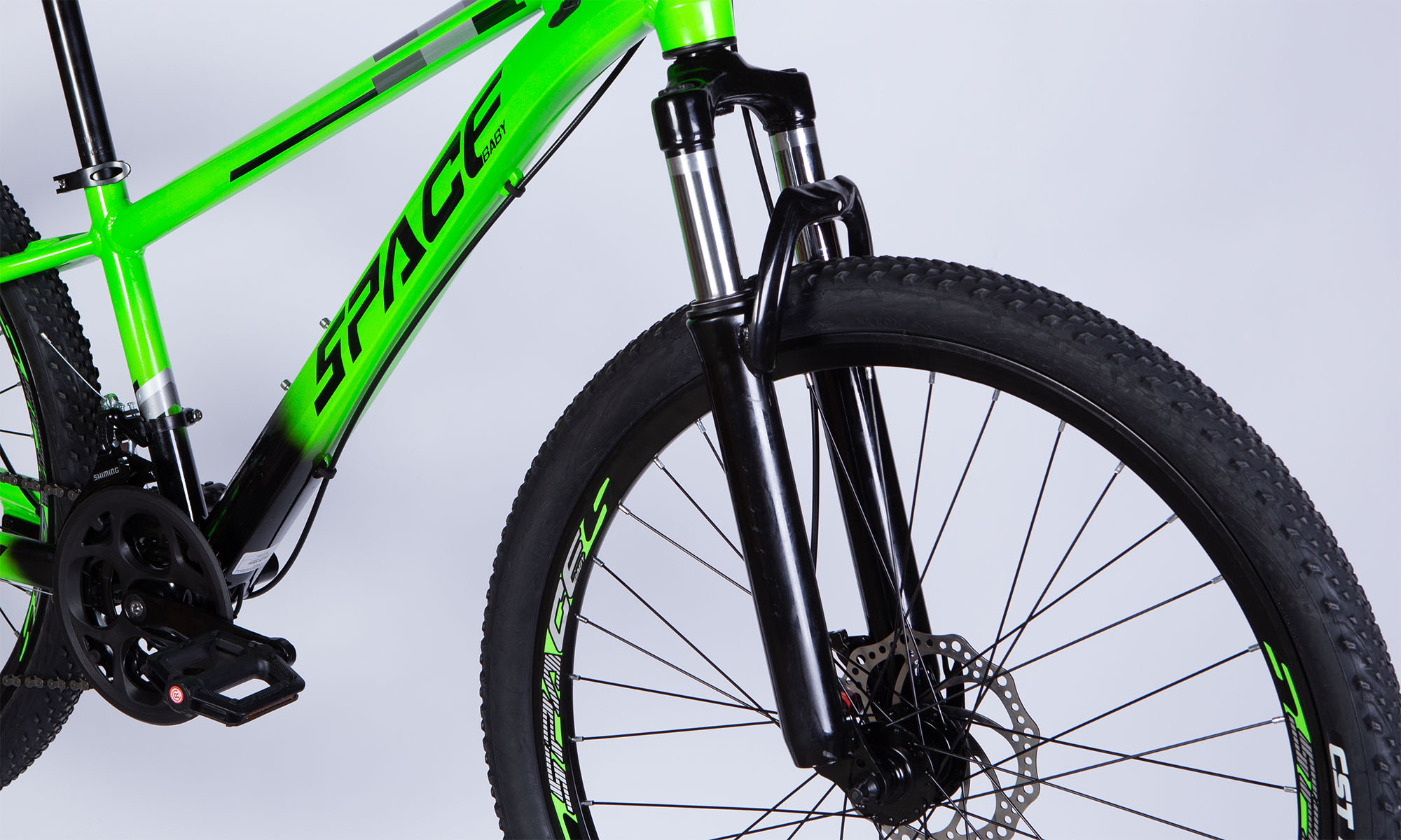 Велосипед SPACE MERCURY DD FR, 26", розмір XS рама-13", рік 2026, зелено-чорний 4