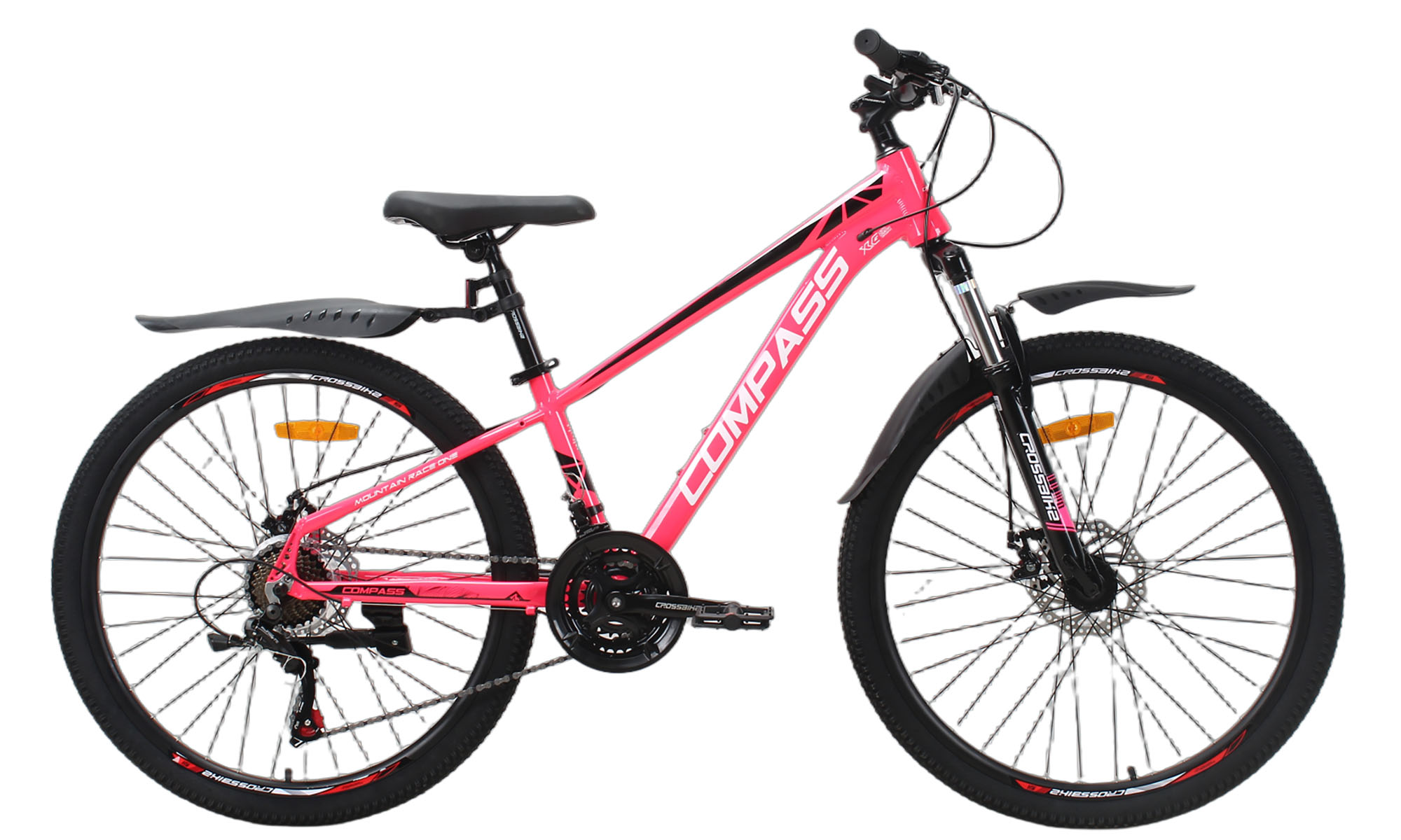 Велосипед CrossBike COMPASS 26", размер XS, рама 12.5", год 2026, Розовый-Чёрный 