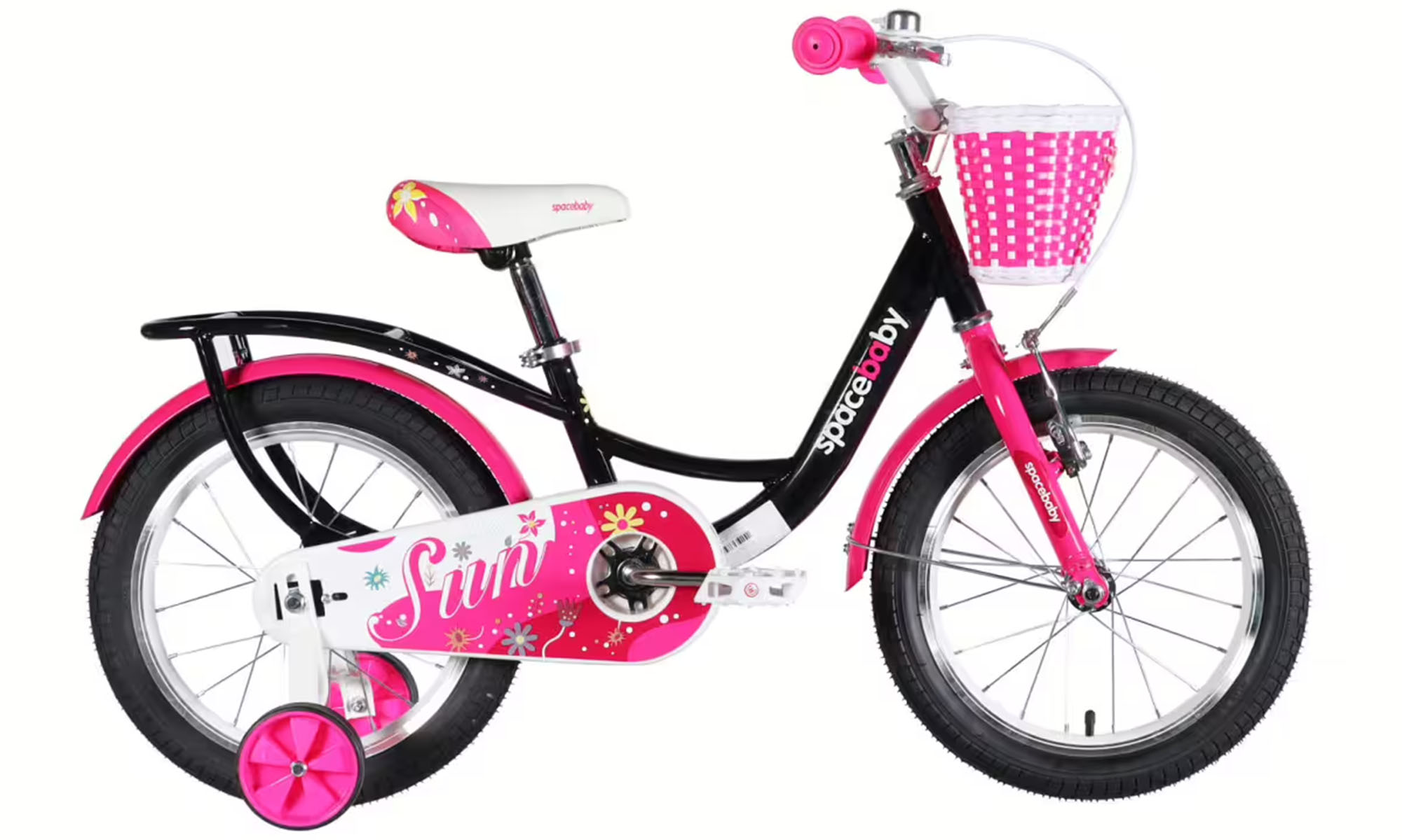 Велосипед SPACE KID SUN BH 16", размер XXS, рама-9", год 2026, черный с розовым Велосипед SPACE KID SUN BH 16", размер XXS, рама-9", год 2026, черный с розовым