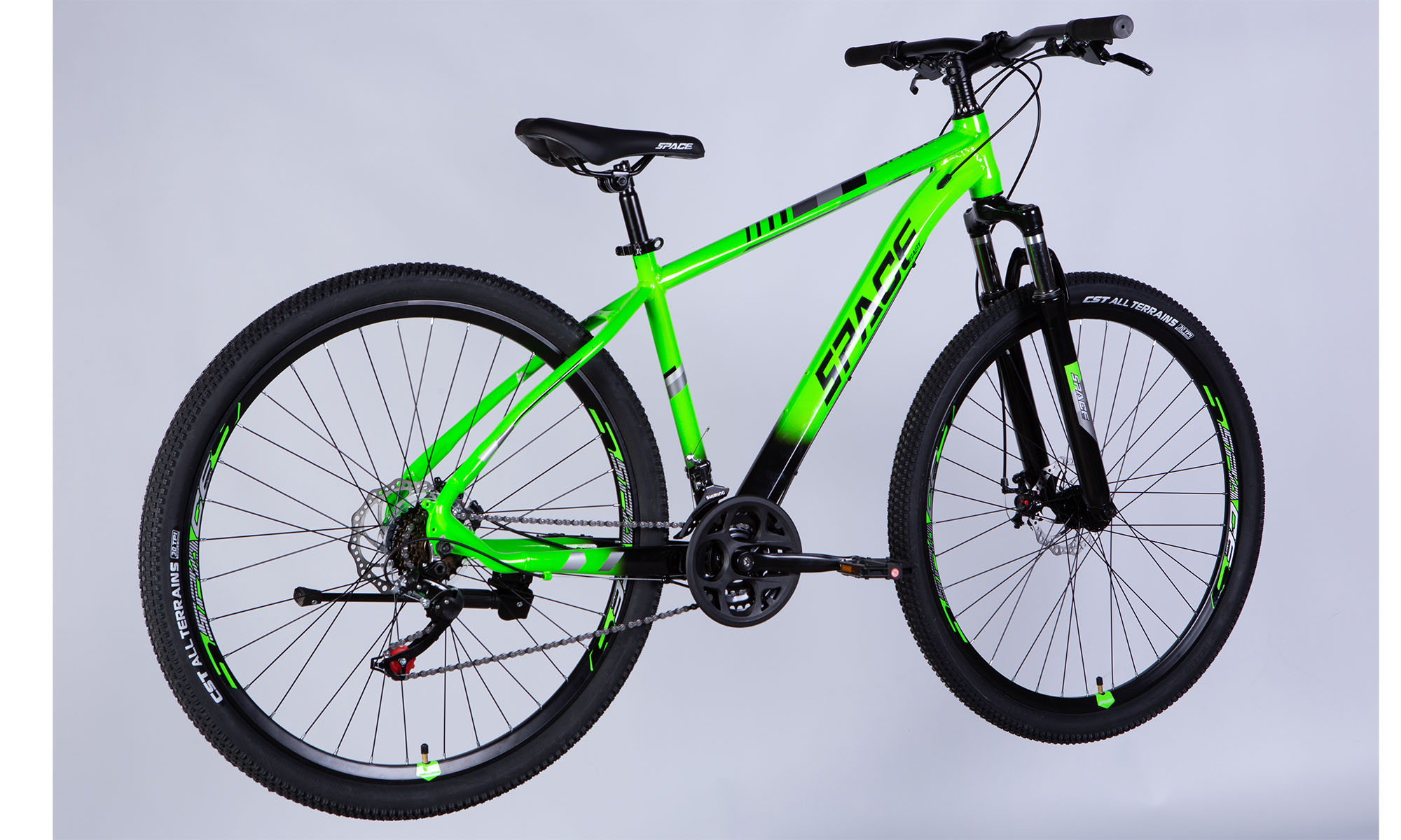 Велосипед SPACE MERCURY DD FR, 29", размер M, рама-18", 2025, зелено-черный  7