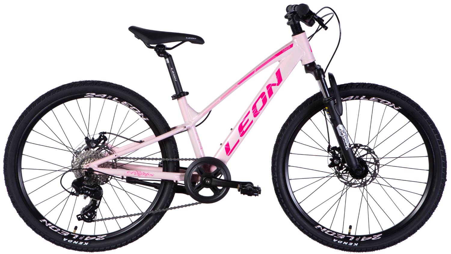 Велосипед Leon JUNIOR DD CS 24", размер XXS, рама-12", 2025, розовый с малиновым  