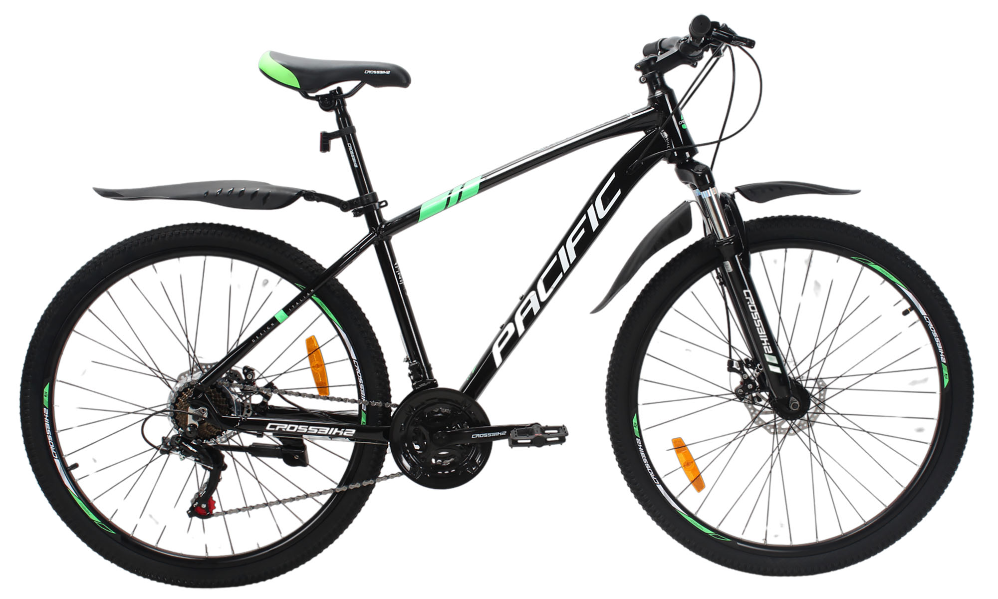 Фотографія Велосипед Crossbike Pacific 29", размер L, рама 19", 2025, Черный-Зеленый