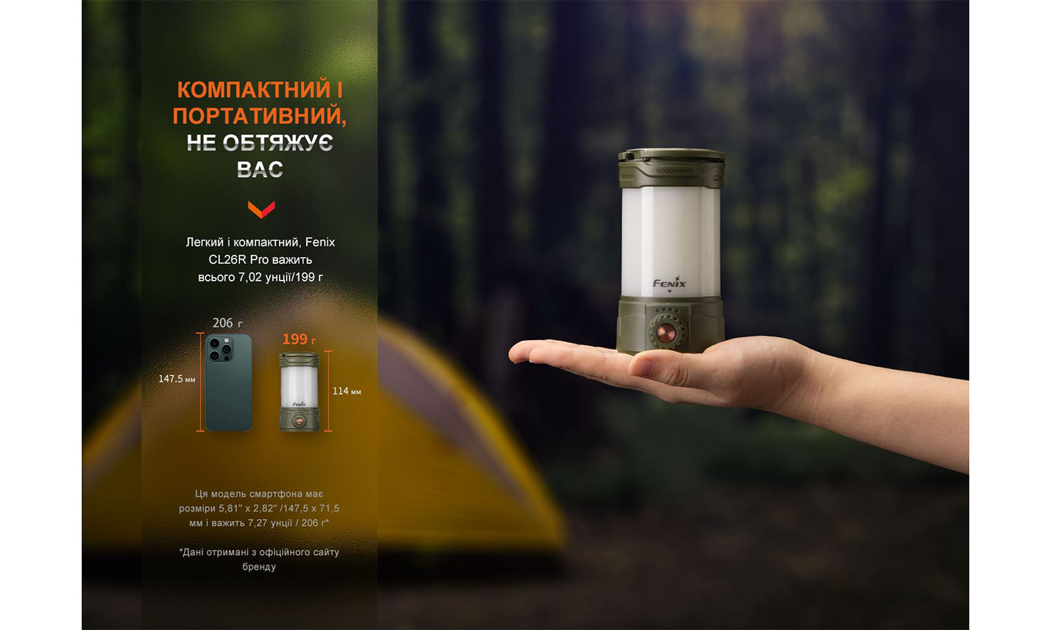 Фонарь кемпинговый Fenix CL26R Pro, темно-зеленый 7 Фонарь кемпинговый Fenix CL26R Pro, темно-зеленый 7