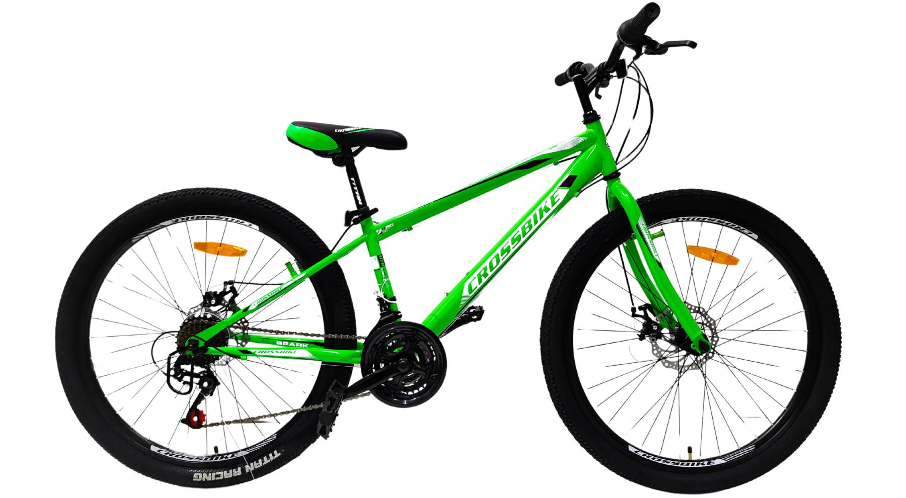 Фотография Велосипед CROSSBIKE Spark D-Al 24", размер XXS рама 11" (2024), Зеленый