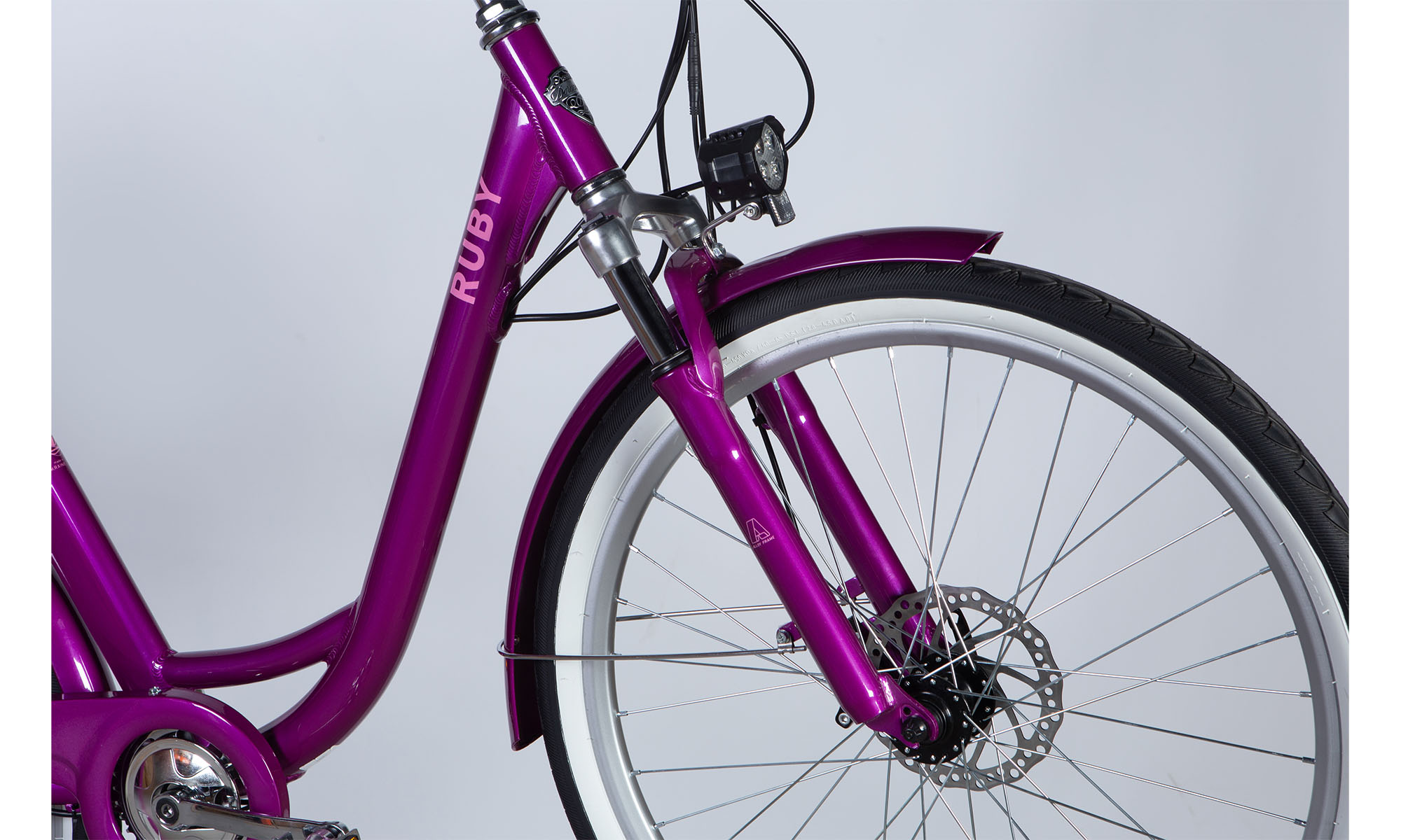 Велосипед з електроприводом Dorozhnik eRUBY DD FR 26" розмір M рама-17" 48B 12.5А*год 500Вт 2025 пурпурний YS 7809 6