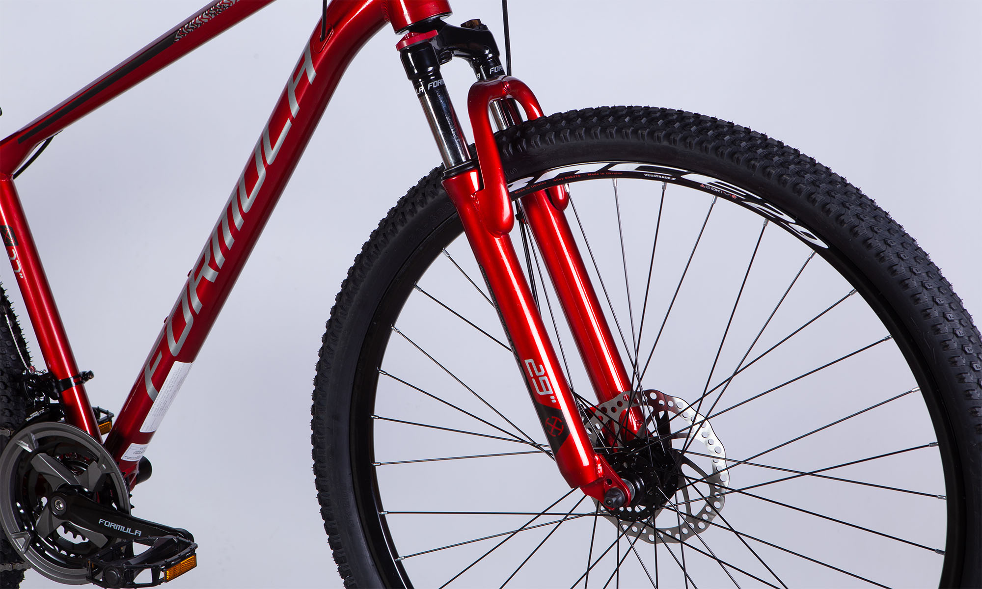 Велосипед Formula MOTION DD FR 29", размер L, рама 19", 2025, красно-серебристый  2