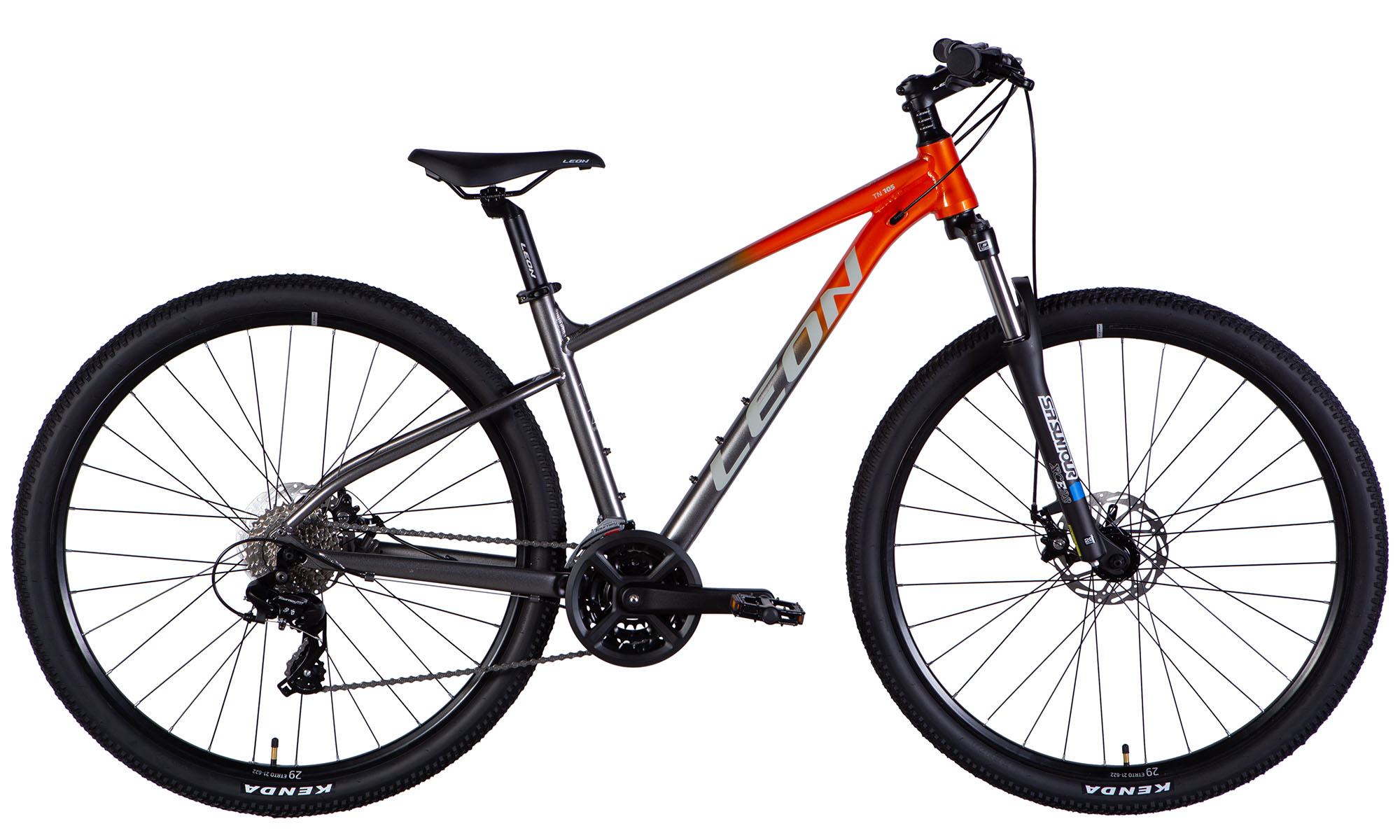 Велосипед Leon TN 105 DD CS 29", розмір M, рама 17", 2025, помаранчевий зі сріблястим 