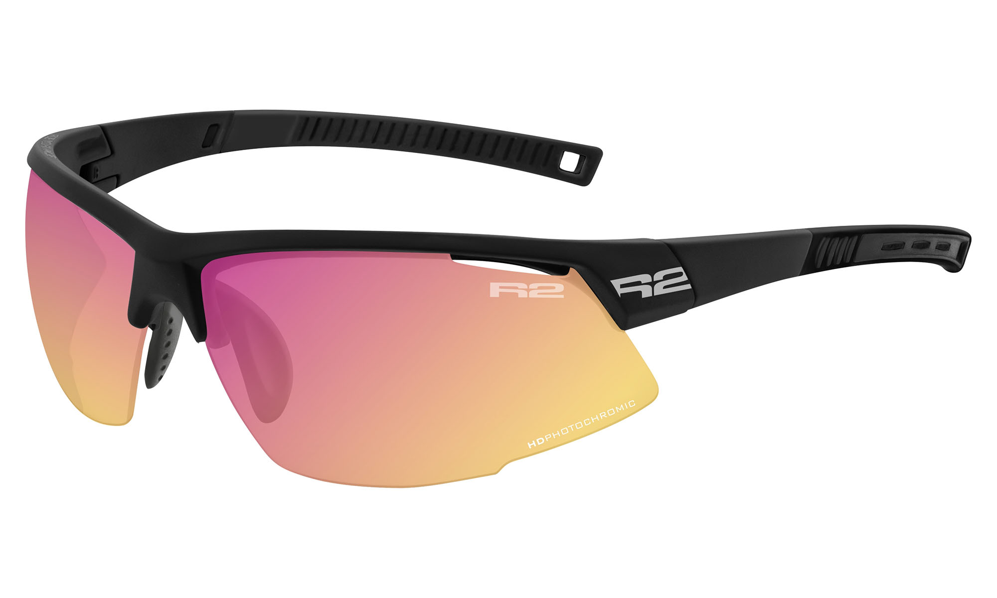 Очки R2 RACER чорные матовые линза orange to grey (Photochrom HD), black/red full revo, кат. 1-3 