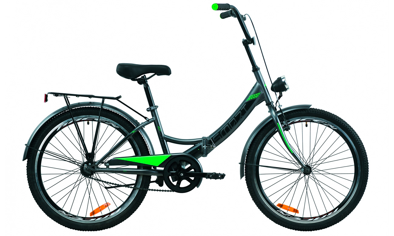 Фотография Велосипед Formula SMART с фонарем 24" (2020) 2020 Серо-зеленый