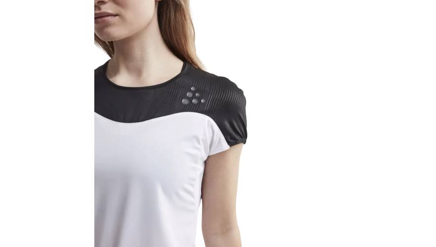 Фотография Футболка Craft Shade SS Tee женская, размер XS, сезон SS 19, белая 5