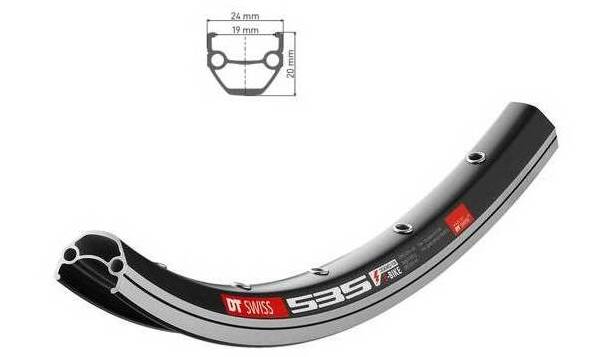 Обод DT Swiss 535 29", размер 622х19 мм, 32 отверстия, ниппель Schrader + адаптер AV/SV, черный 3 Обод DT Swiss 535 29", размер 622х19 мм, 32 отверстия, ниппель Schrader + адаптер AV/SV, черный 3