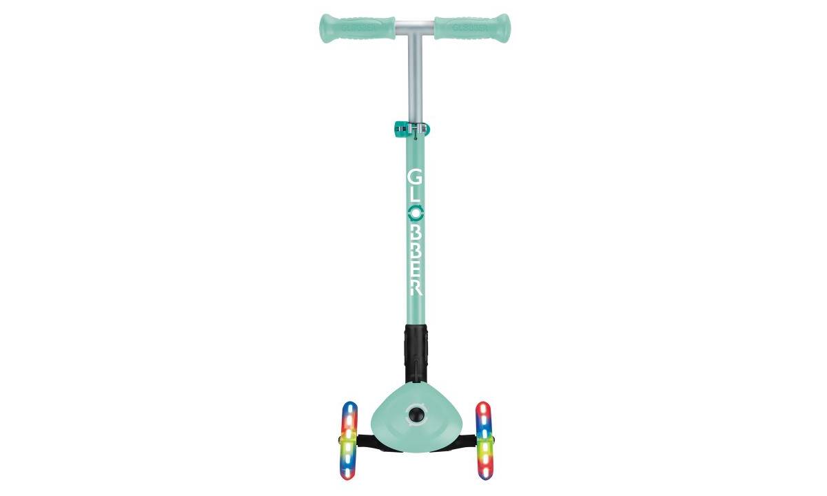 Самокат GLOBBER PRIMO FOLDABLE LIGHTS, мятный, колеса с подсветкой, 3+ 2