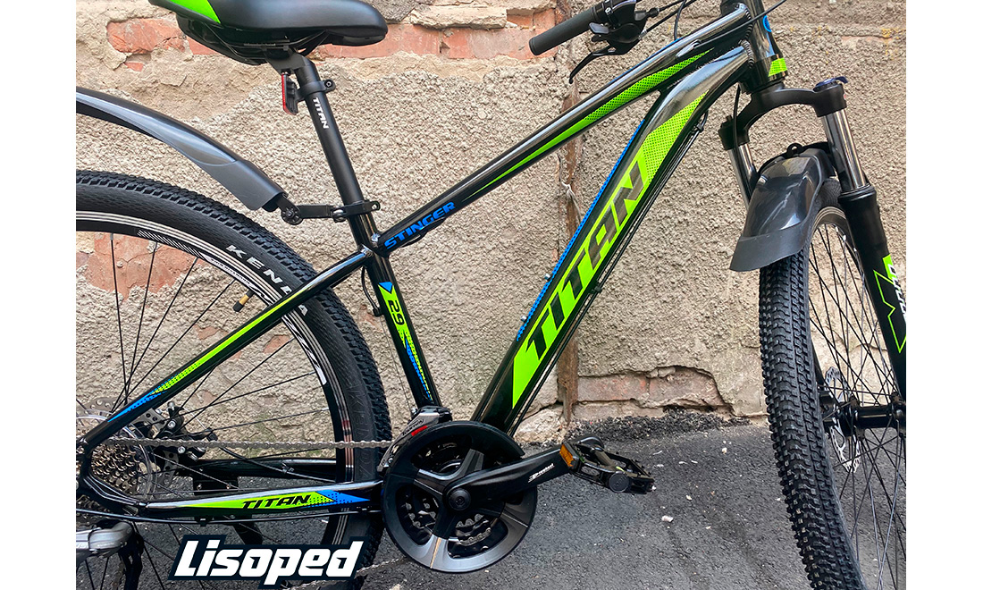 Фотографія Велосипед Titan Stinger 29" (2020) 2020 Фіолетово-зелений 4