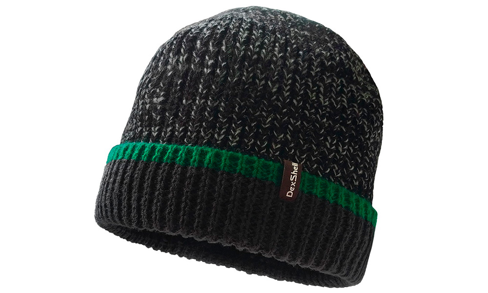 Шапка водонепроникна Dexshell Cuffed Beanie L/XL чорно-зелений 2