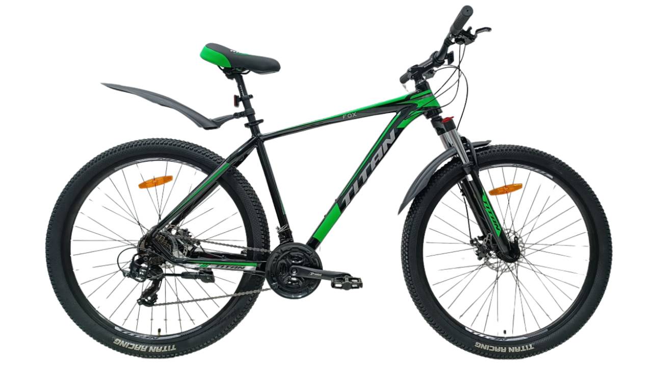 Фотография Велосипед Titan FOX 29", размер L рама 20", Черно-зеленый