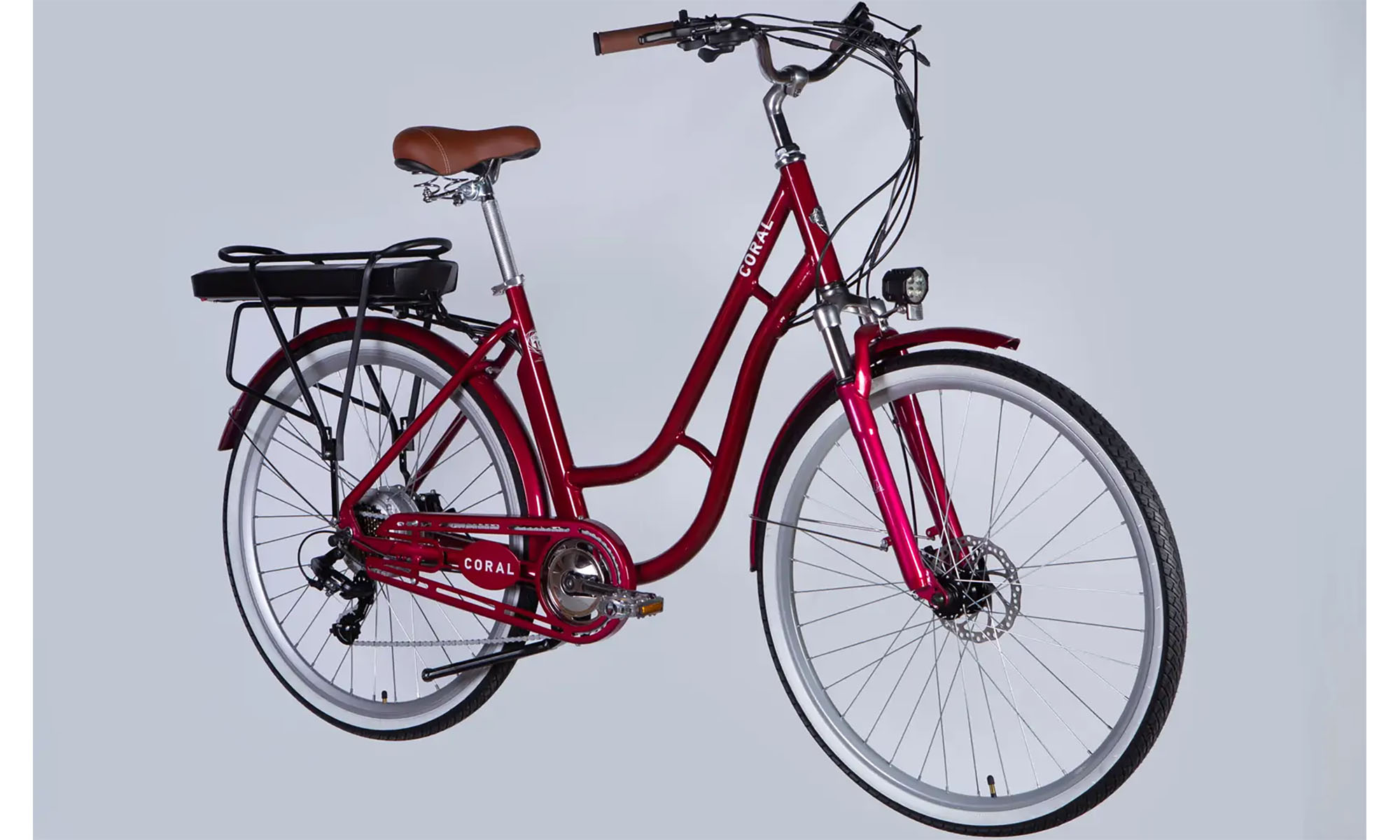 Велосипед с электроприводом Dorozhnik eCORAL DD FR 28", размер L, рама-19", 48B, 17.5А*ч, 500Вт, год 2026, рубиновый 5