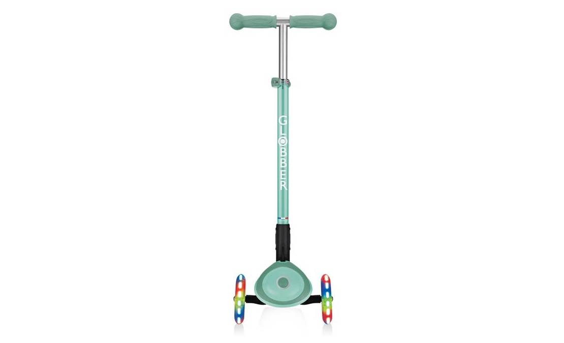 Самокат GLOBBER PRIMO FOLDABLE PLUS LIGHTS, мятный, колёса с подсветкой, 3+ 2 Самокат GLOBBER PRIMO FOLDABLE PLUS LIGHTS, мятный, колёса с подсветкой, 3+ 2