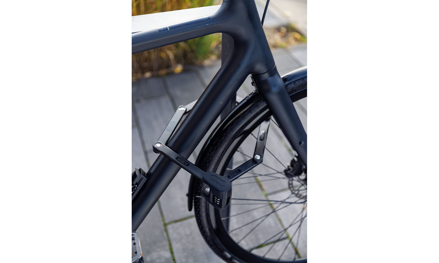 Фотографія Замок сегментний ABUS 6000C/90 Bordo LED чорний + кріплення SH 3