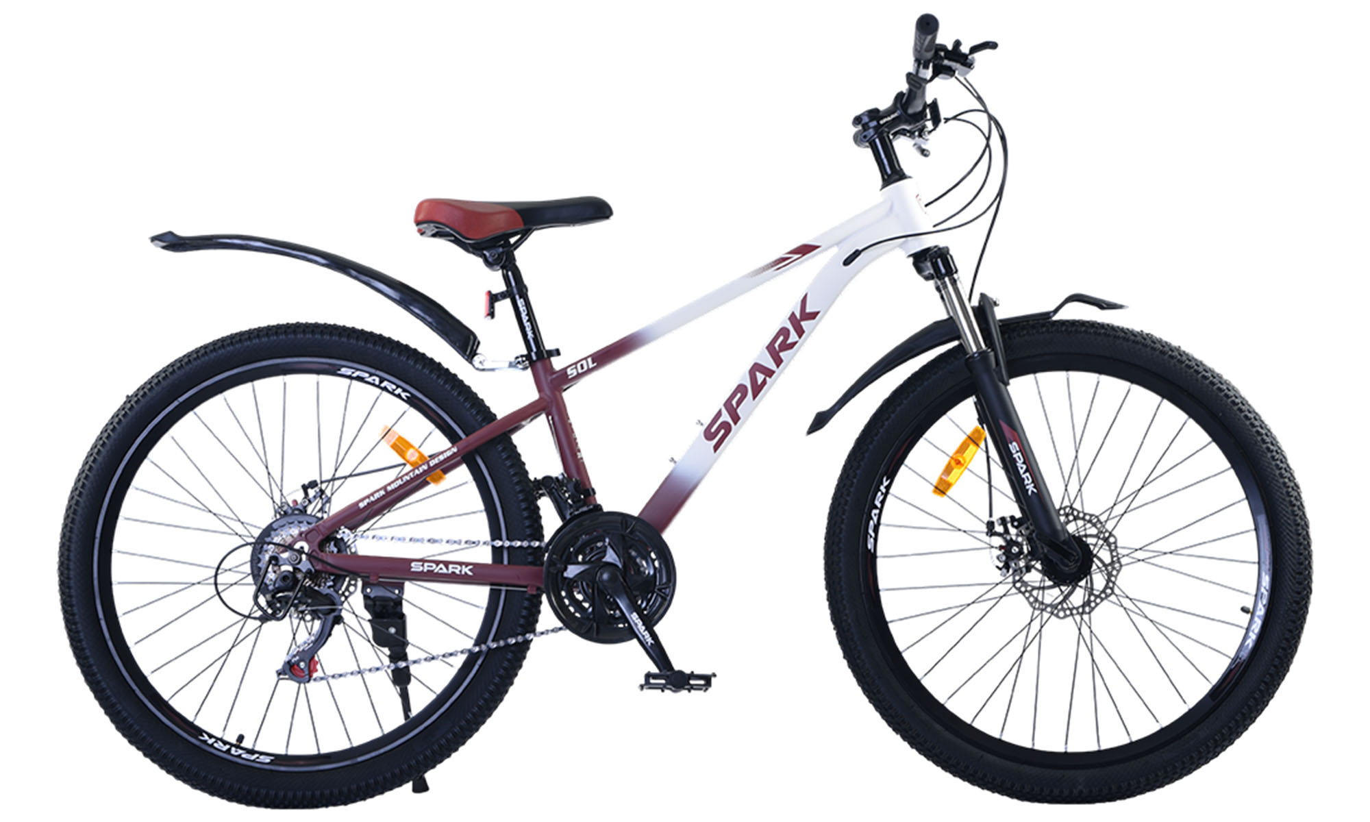 Велосипед SPARK SOL 26", размер XS, рама 13", год 2026, белый с бордовым Велосипед SPARK SOL 26", размер XS, рама 13", год 2026, белый с бордовым
