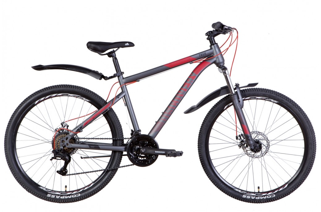 Фотография Велосипед Discovery TREK AM DD 26" рама XS (2022) Серо-красный