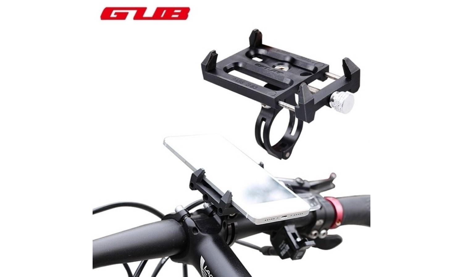 Фотография Держатель для смартфонов GUB G-83, алюминий, черный 3