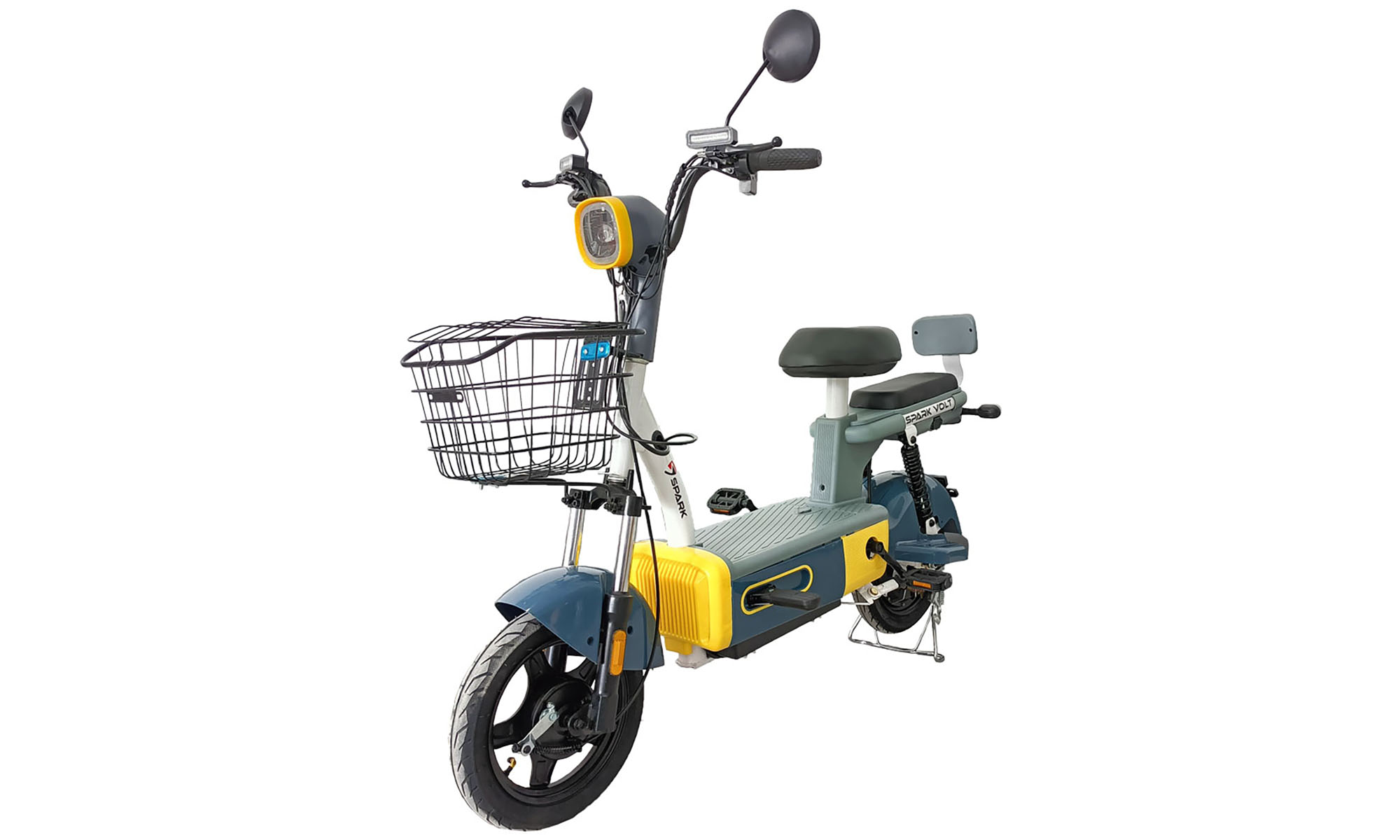 Электровелосипед SPARK VOLT 14" 48V/400W/12Ah, Синий с желтым 