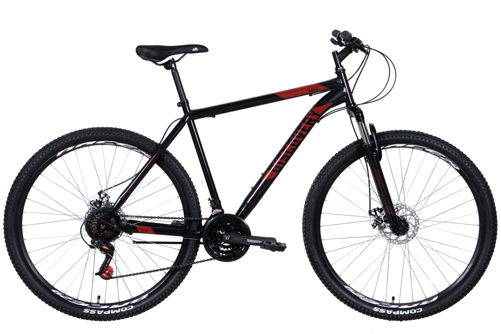 Фотографія Велосипед Discovery RIDER AM DD 29" розмір L рама 19 2022 Чорно-червоним