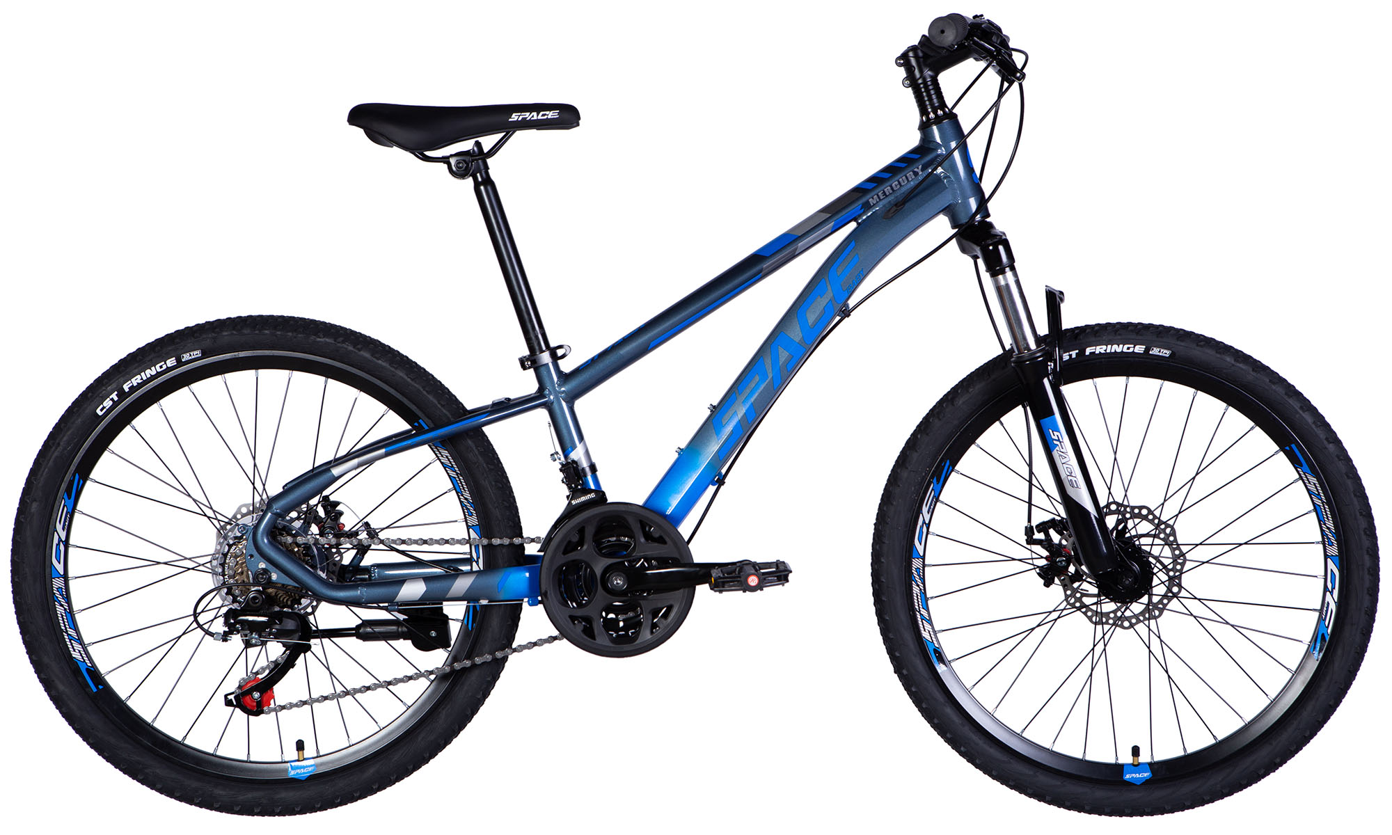 Велосипед SPACE MERCURY DD FR, 24", размер XXS, рама-11", год 2026, серо-синий 