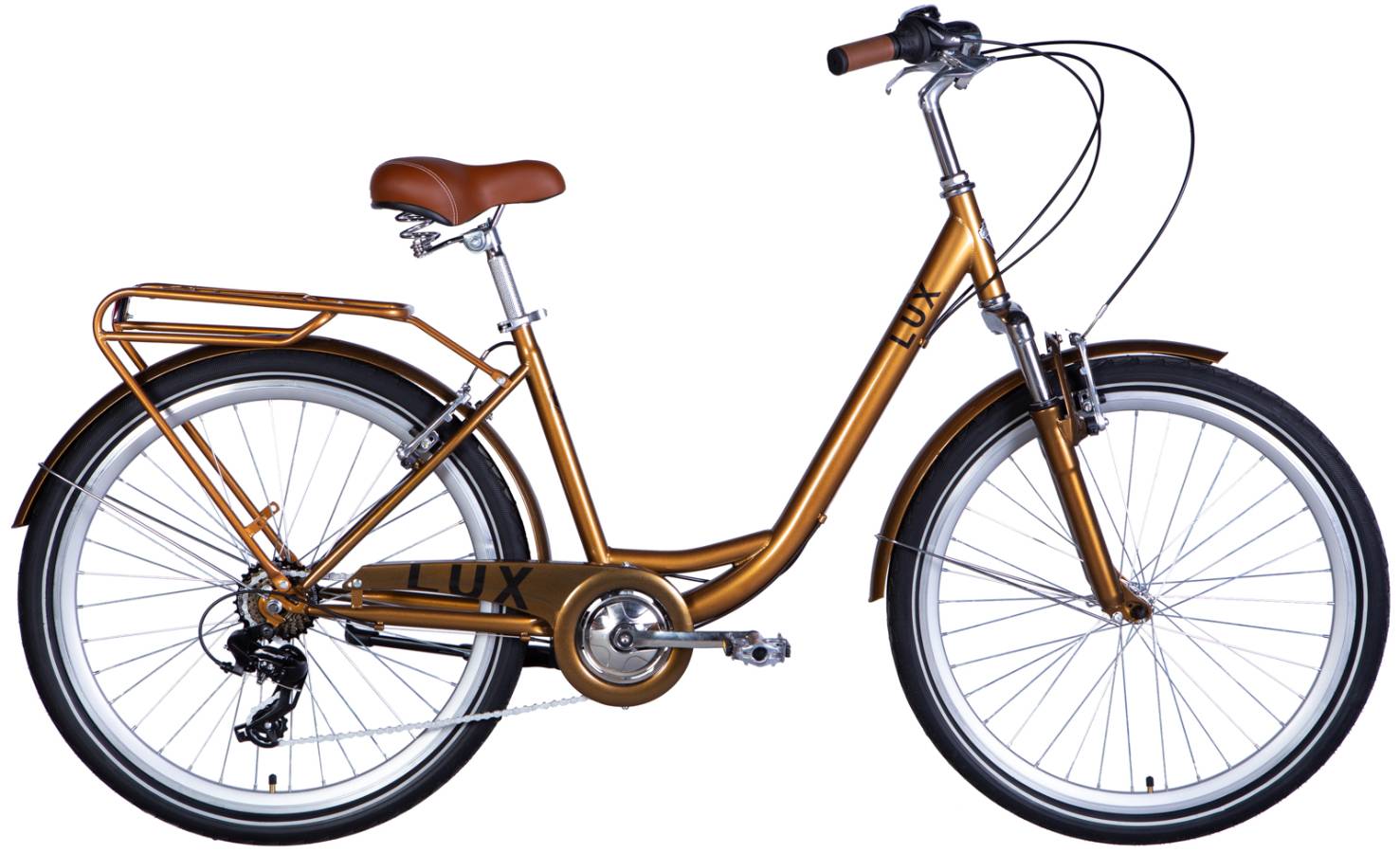 Фотографія Велосипед Dorozhnik LUX AM Vbr 26" размер М рама 17" 2024 Бронзовый 