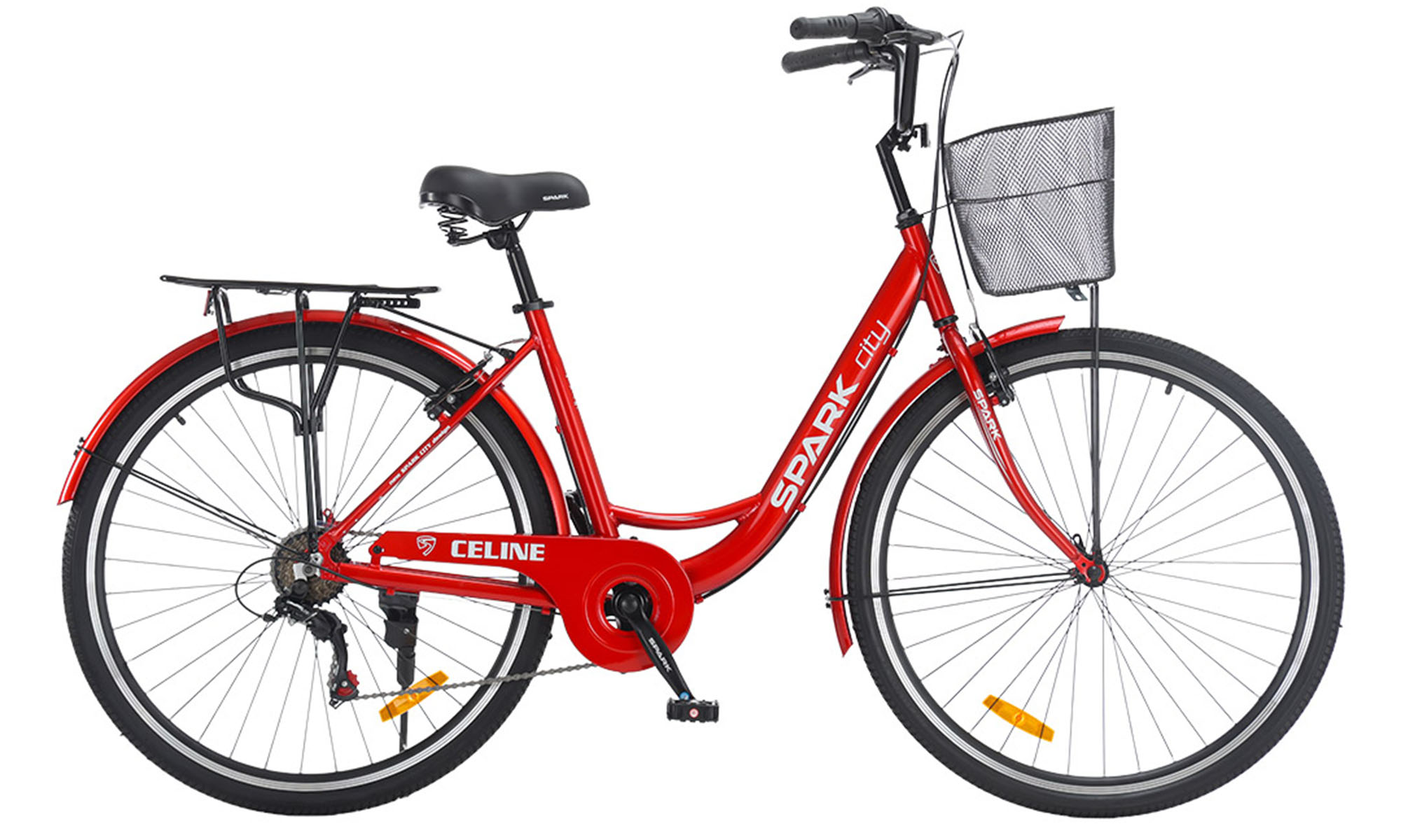 Велосипед SPARK CITY CELINE 28", размер L, рама 18", год 2026, красный Велосипед SPARK CITY CELINE 28", размер L, рама 18", год 2026, красный
