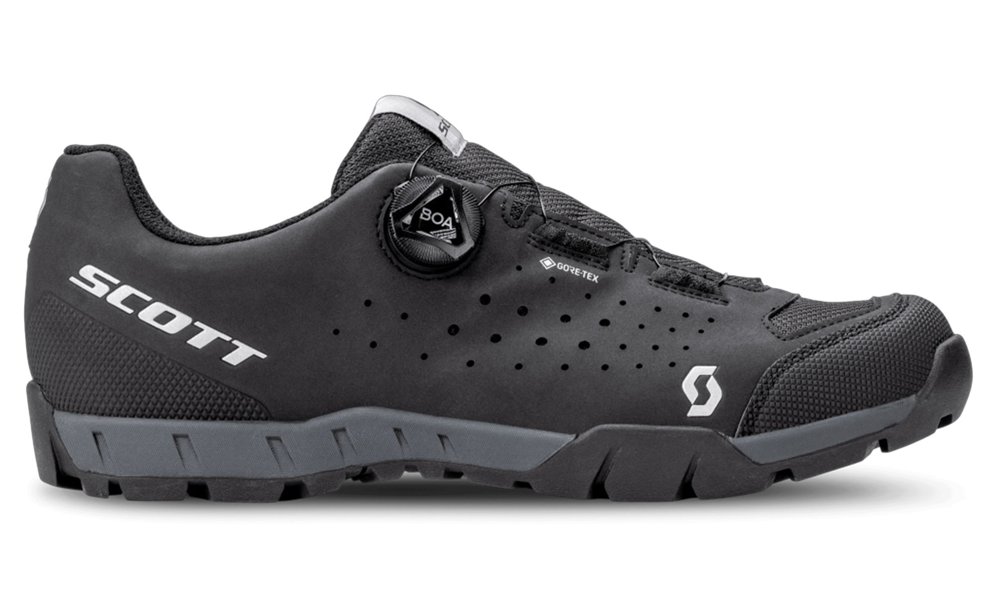 Велотуфли SCOTT SPORT TRAIL EVO GORE-TEX, черные / серебристые, размер 46.0 5 Велотуфли SCOTT SPORT TRAIL EVO GORE-TEX, черные / серебристые, размер 46.0 5