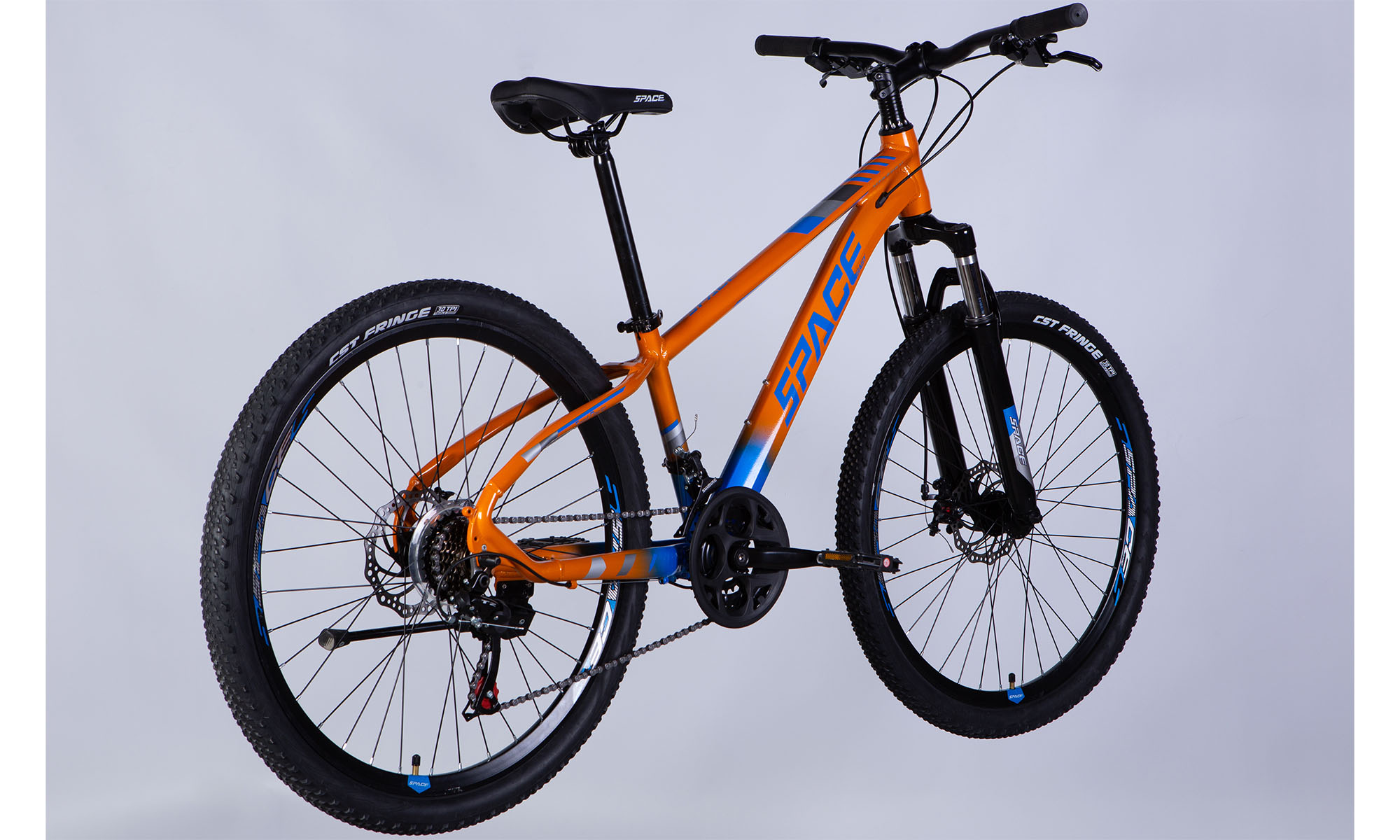 Фотография Велосипед SPACE MERCURY DD FR, 26", AL, размер XS, рама 13", 2025, оранжево-синий 7
