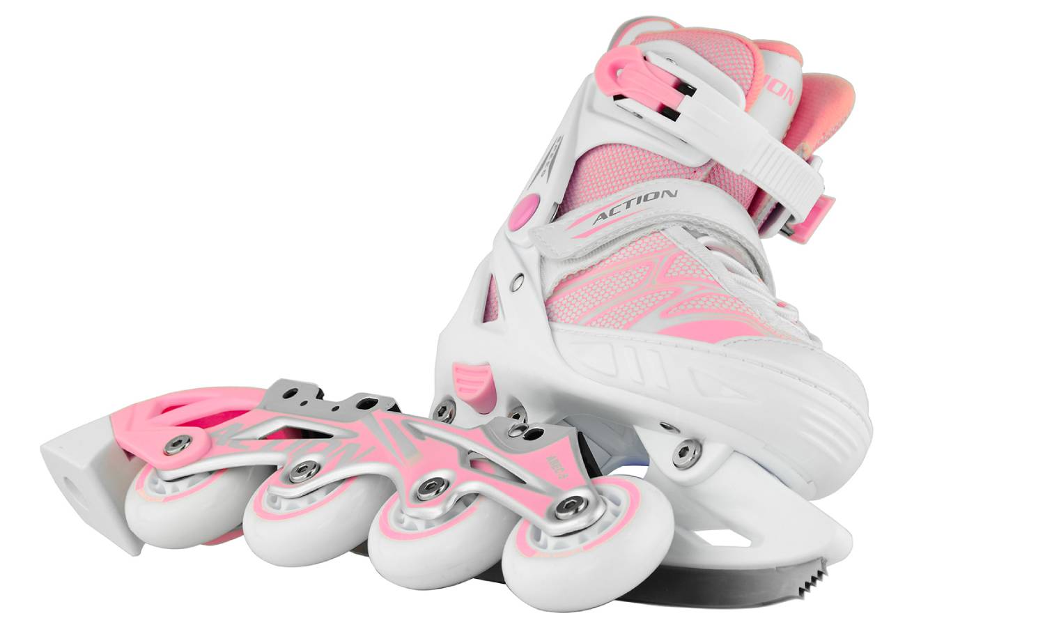 Роликовые коньки Action 2 в 1 Riply размер 37-40 Pink 7